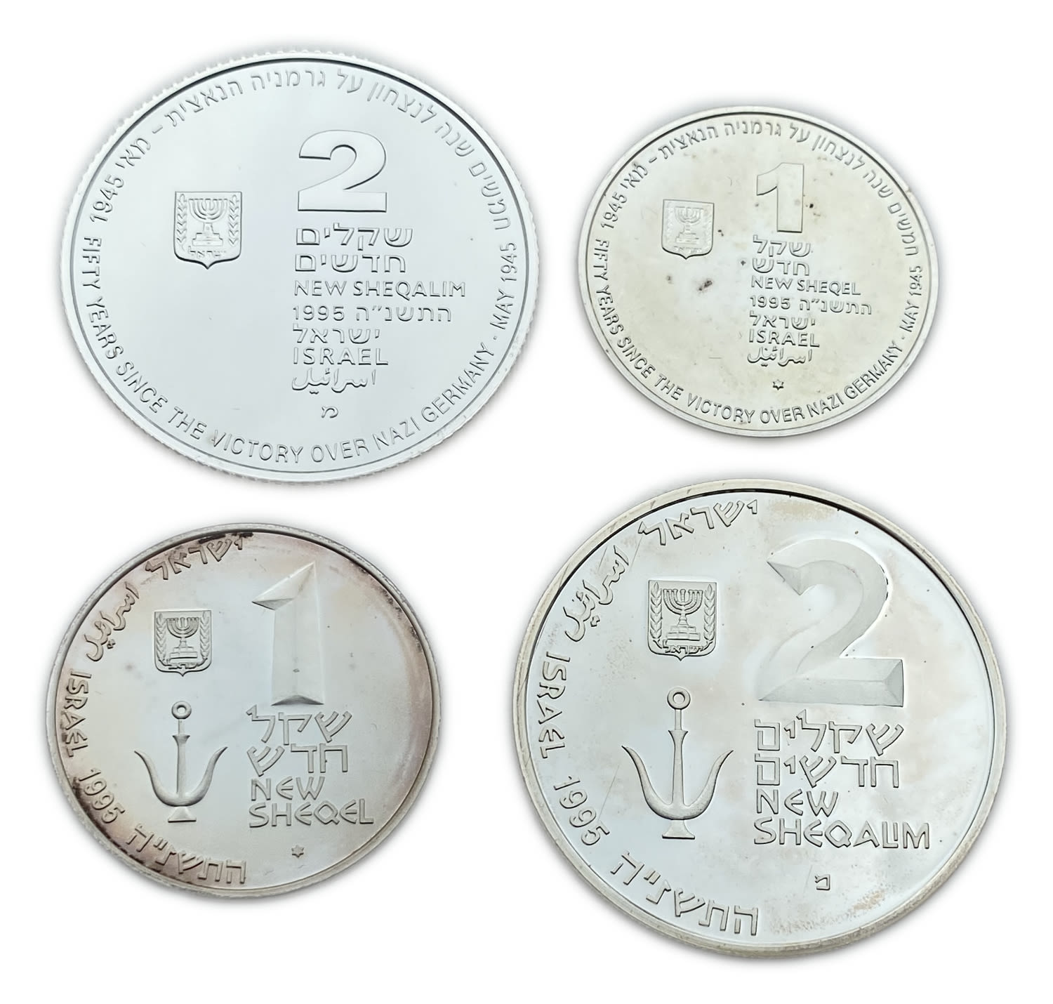 Israel - Two set of coins, "Port of Caesarea", "In memory of Jewish fighters" 1995 - Silver 925, 14.4g, 28.8g ... - 1 0