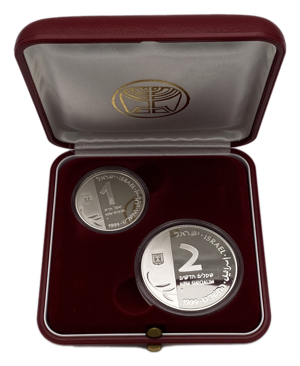 Israel - Pair of silver coins, 1, 2 shekels 1999 - Silver 925, 14.4g, 28.8g - UNC
"MILLENNIUM" ... - 1 3
