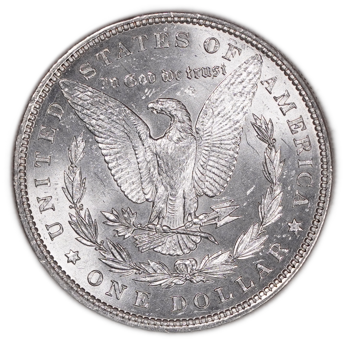 USA - 1 Morgan Dollar 1896 - UNC - 900 silver, 26.73g (net 24.05g, 0.77 oz), 38.1 mm. - 1 1