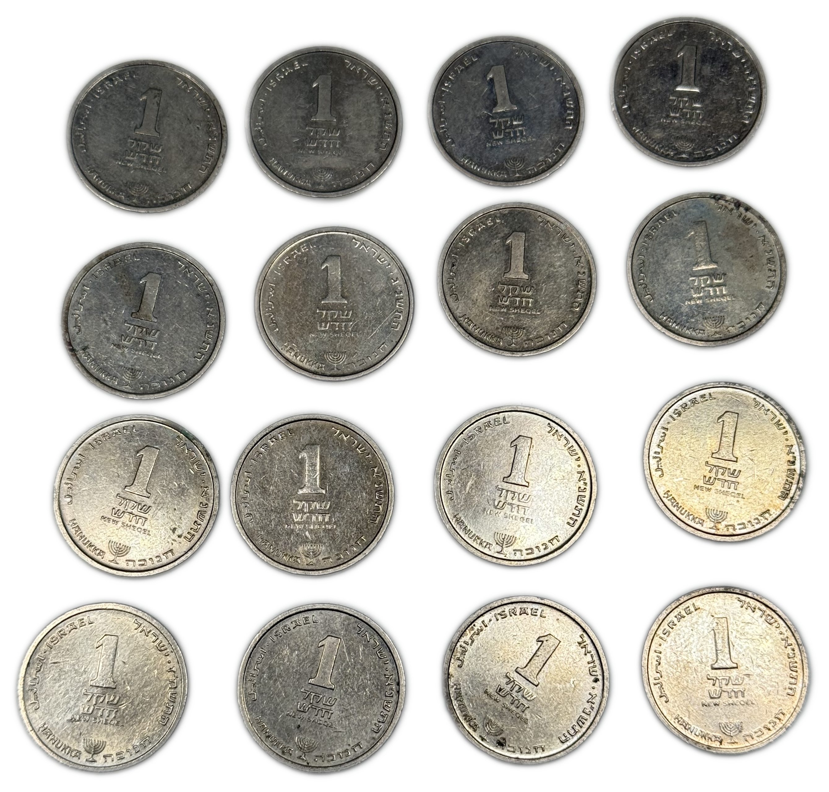 Israel - Group of 42 Coins - 1 and 5 Sheqalim - “Hanukkah” - 1 3