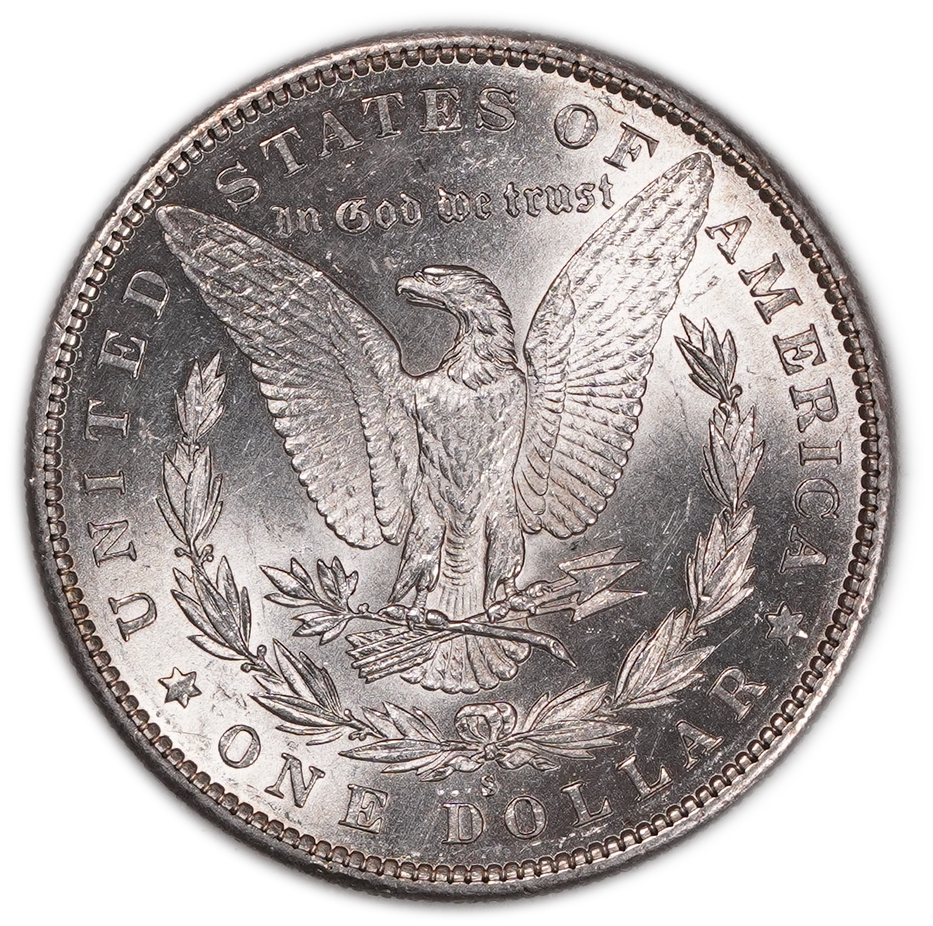 USA - 1 Morgan Dollar 1890 S - UNC - 900 silver, 26.73g (net 24.05g, 0.77 oz), 38.1 mm. - 1 1