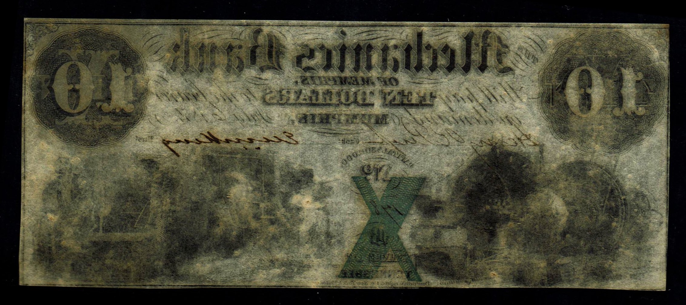 United States - 10 Dollars 1854 - Haxby G8m - Mechanics Bank of Memphis, Tennessee - 1 1