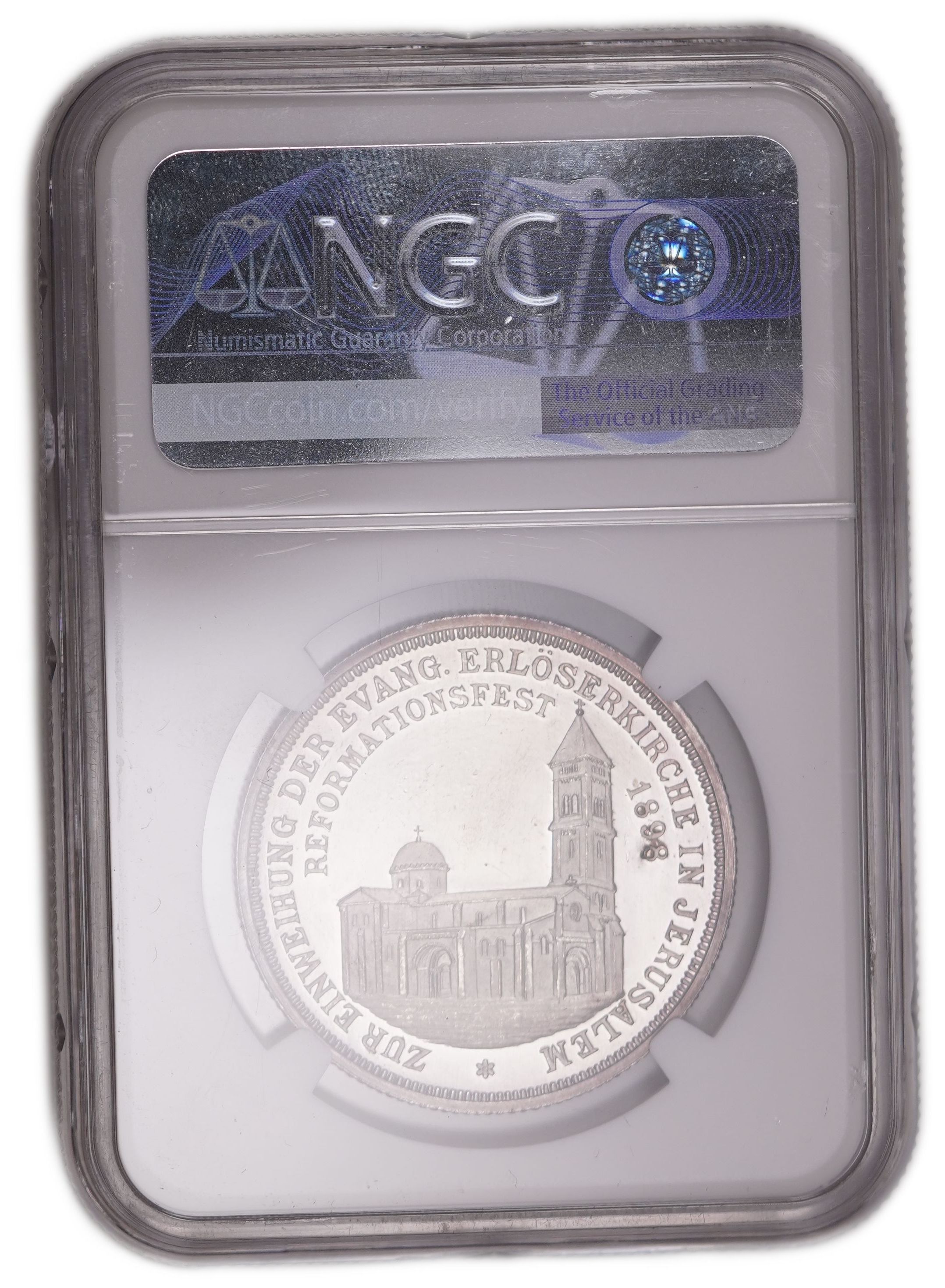Palestine - Medal Commemorating Kaiser Wilhelm II Visit to the Holy Land 1898 - Silver, NGC PF 64 - Marienburg-7133 ... - 1 3