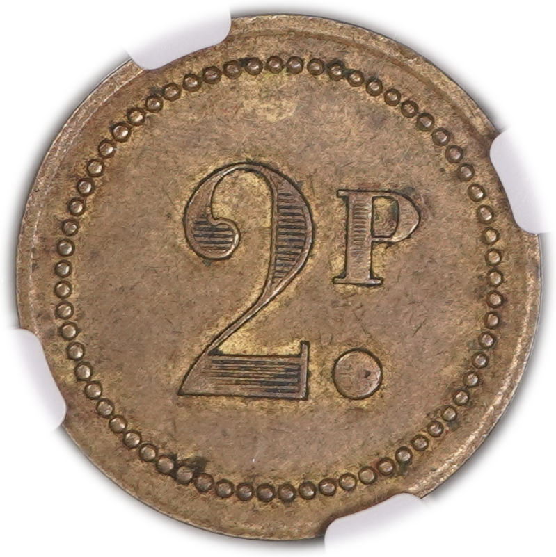 Palestine - 2 Piastres 1930 - Palatin Hotel - NGC AU 53 - Haffner CC-5C - 1 0