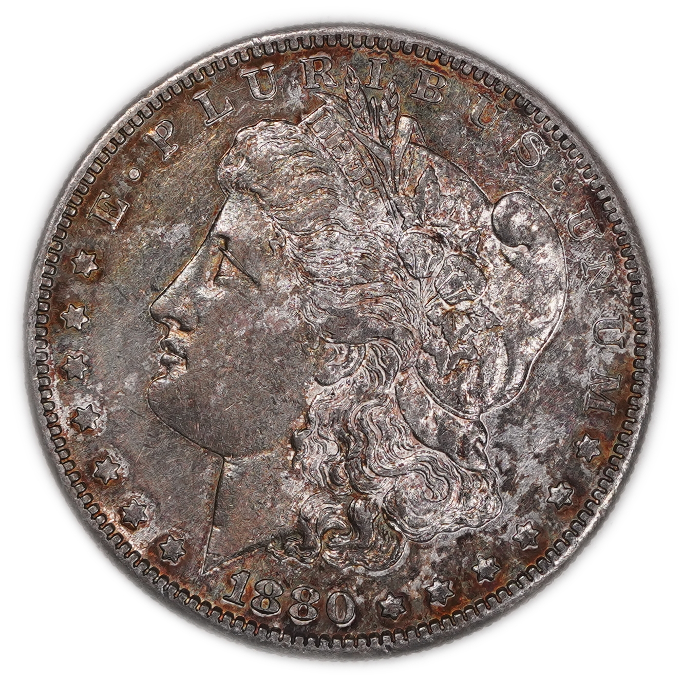 USA - 1 Morgan Dollar 1880 S - UNC - 900 silver, 26.73g (net 24.05g, 0.77 oz), 38.1 mm. - 1 0