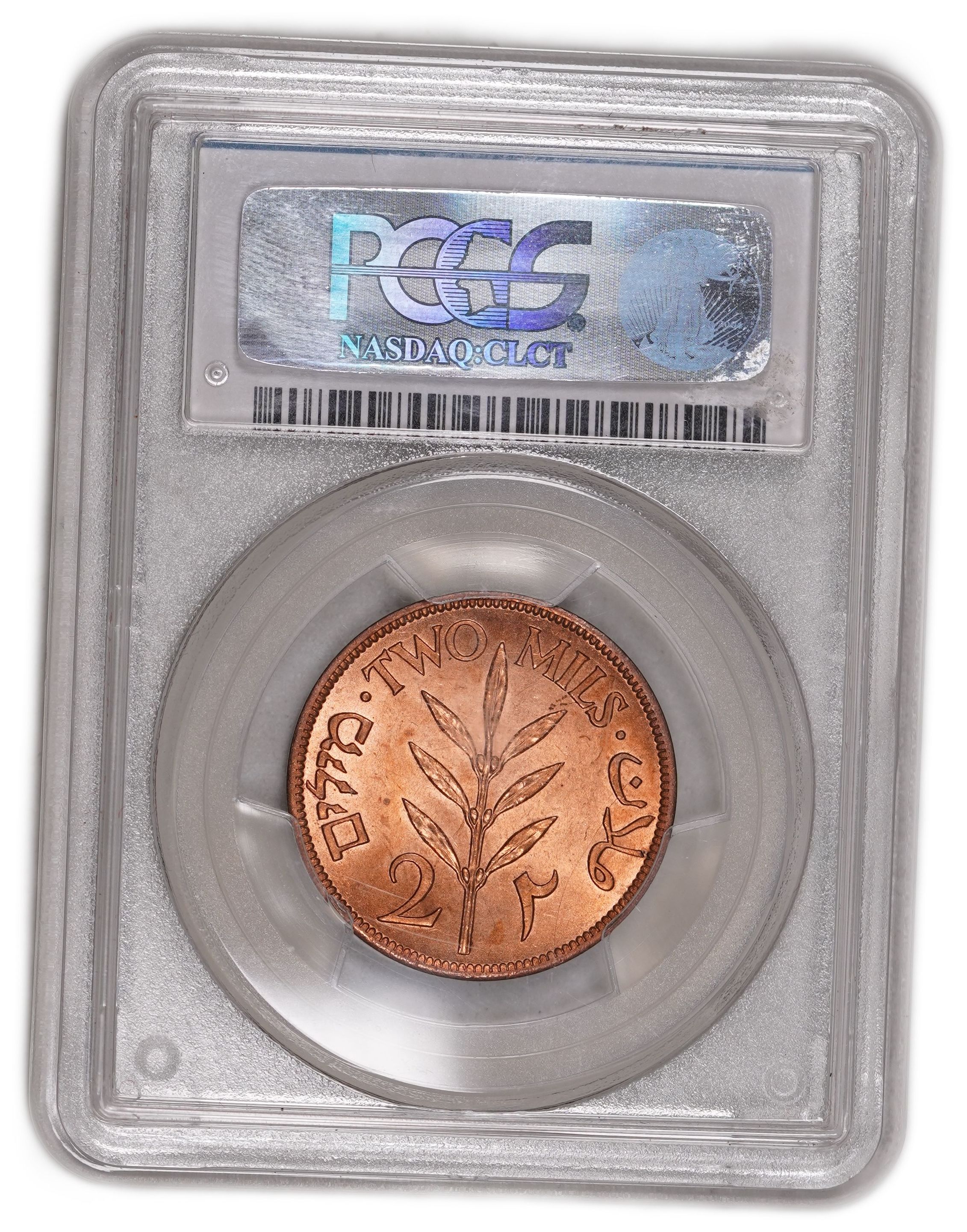 Palestine - 2 MIl 1942 - KM# 2 - PCGS MS 64 RD - 1 3