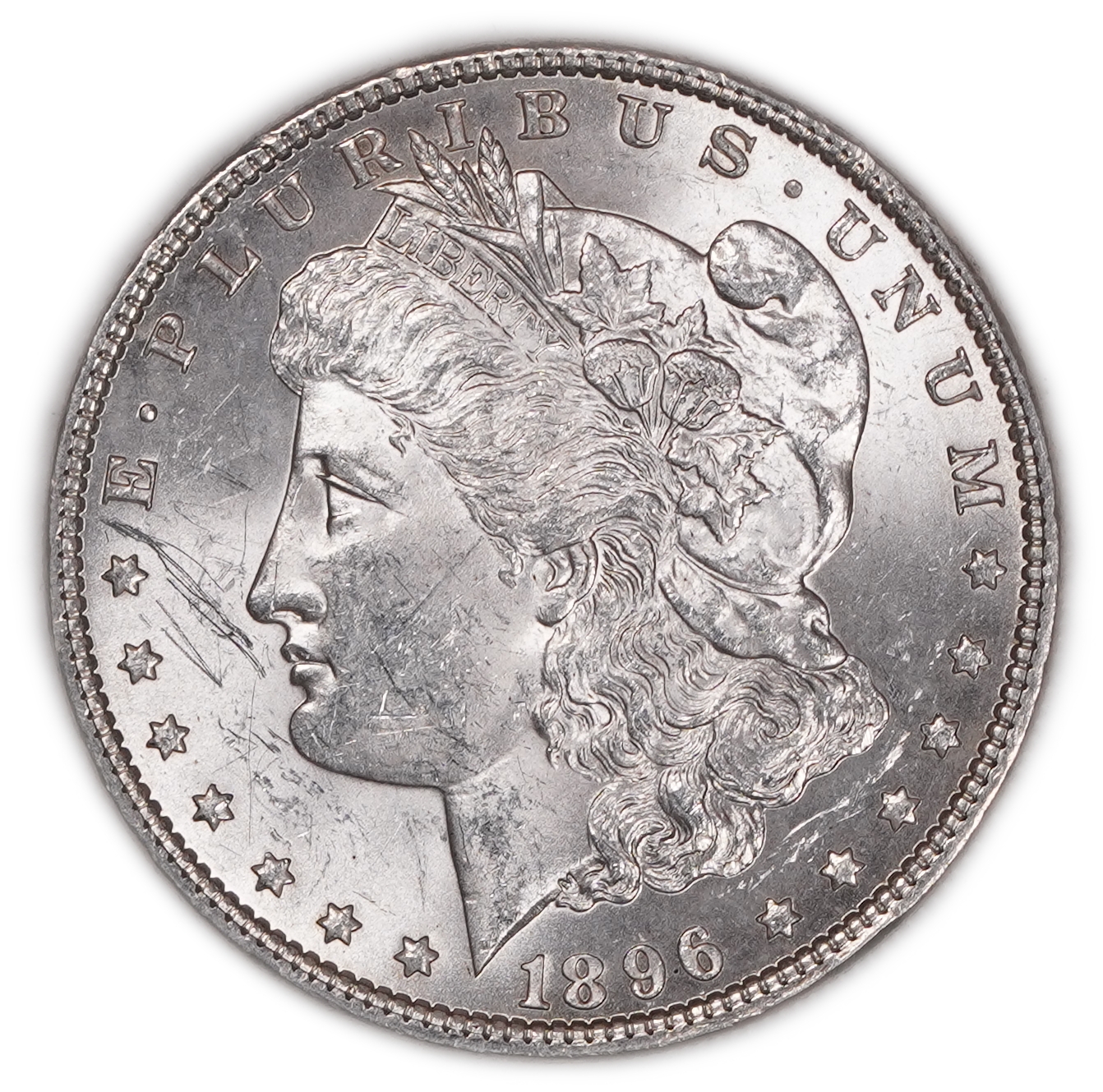 USA - 1 Morgan Dollar 1896 - UNC - 900 silver, 26.73g (net 24.05g, 0.77 oz), 38.1 mm. - 1 0