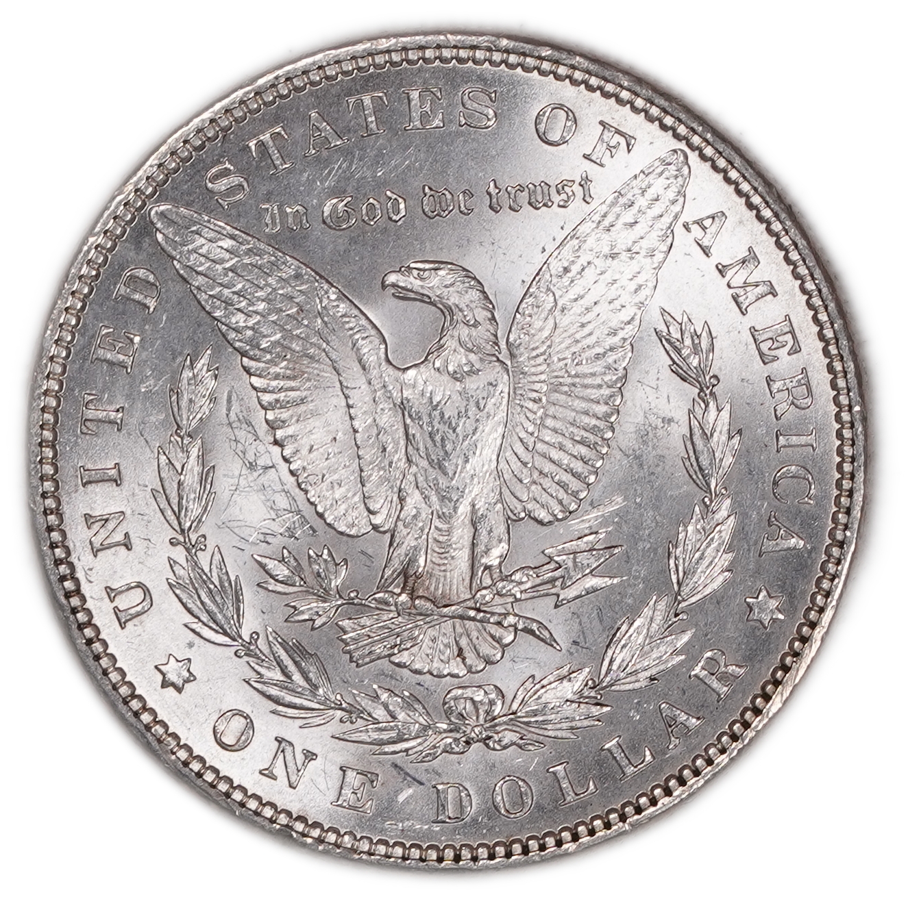 USA - 1 Morgan Dollar 1896 - UNC - 900 silver, 26.73g (net 24.05g, 0.77 oz), 38.1 mm. - 1 1