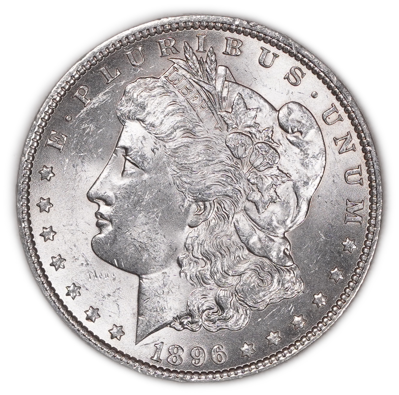 USA - 1 Morgan Dollar 1896 - UNC - 900 silver, 26.73g (net 24.05g, 0.77 oz), 38.1 mm. - 1 0