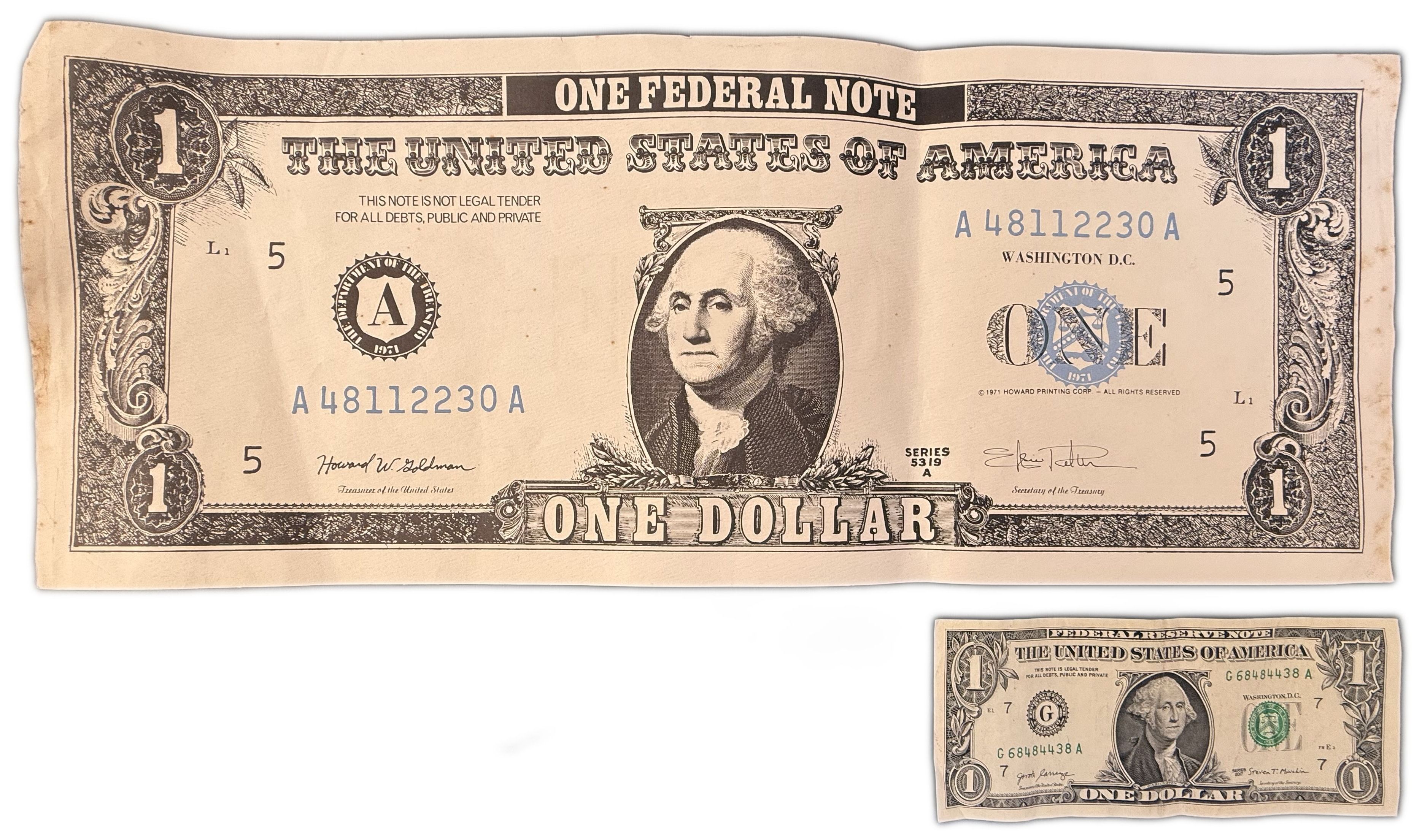 United States - Set of 3 Large American Banknote Reproductions / Posters - 20th Century - 1 2