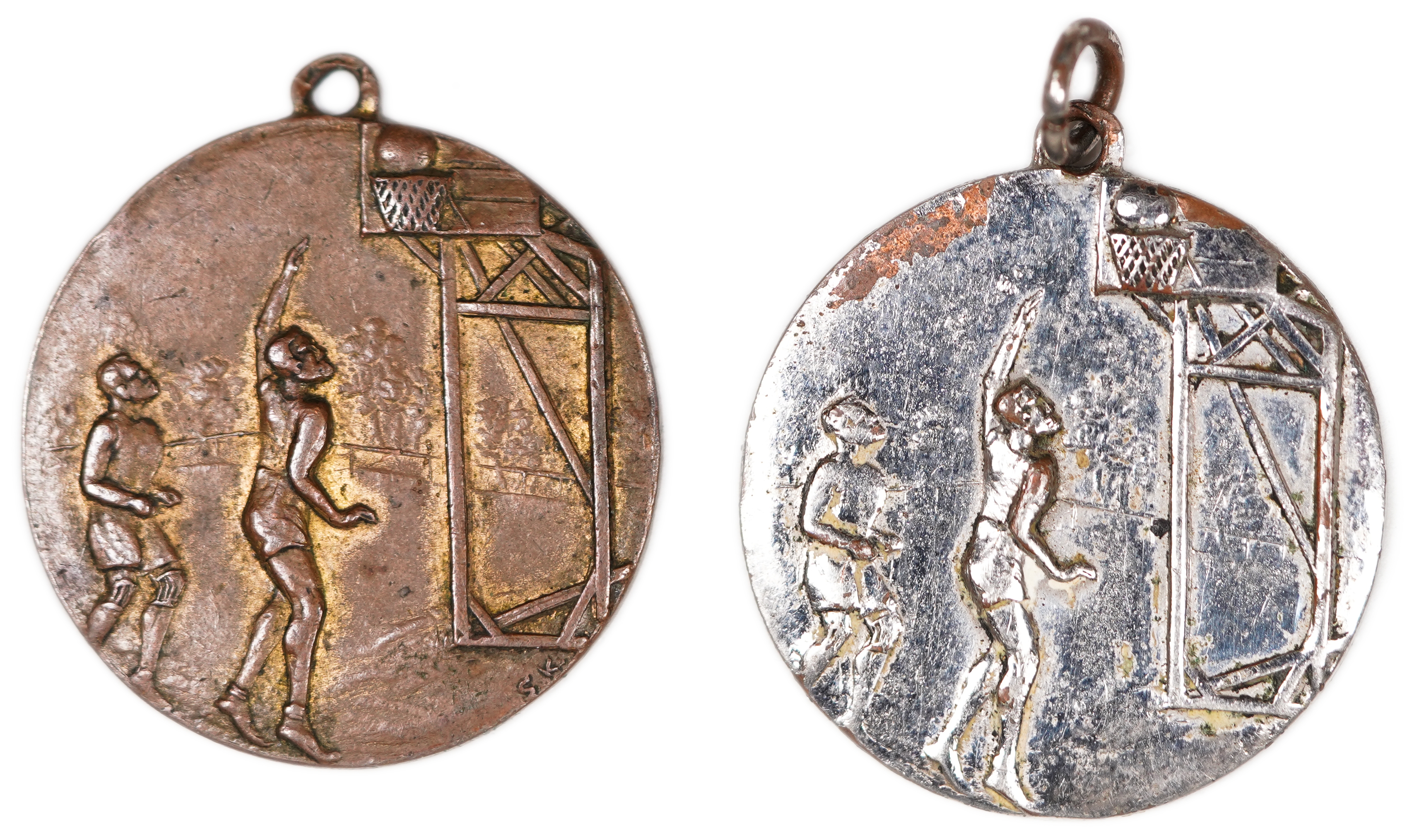 Palestine - Pair of Basketball Medals, Haifa 1943 - 1 0