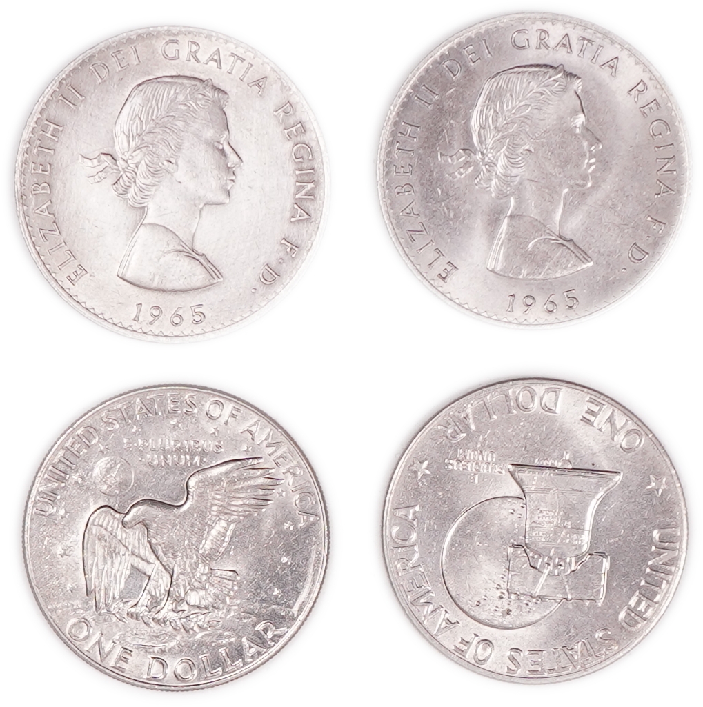 World - USA, Canada, Great Britain, India and Palestine - Group of Coins, Medals and Collectible Items - Approx. ... - 1 10