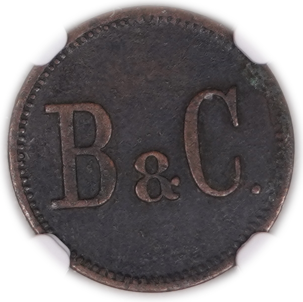 Palestine - German Templer Colony Tokens - 1/8 Para 1880-1917 - B&C - Haffner CC-14A - Copper, 18mm - NGC XF ... - 1 1