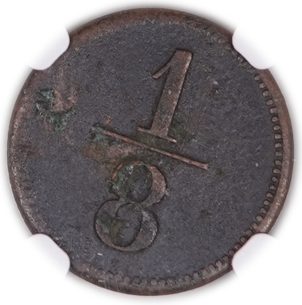 Palestine - German Templer Colony Tokens - 1/8 Para 1880-1917 - B&C - Haffner CC-14A - Copper, 18mm - NGC XF ... - 1 0