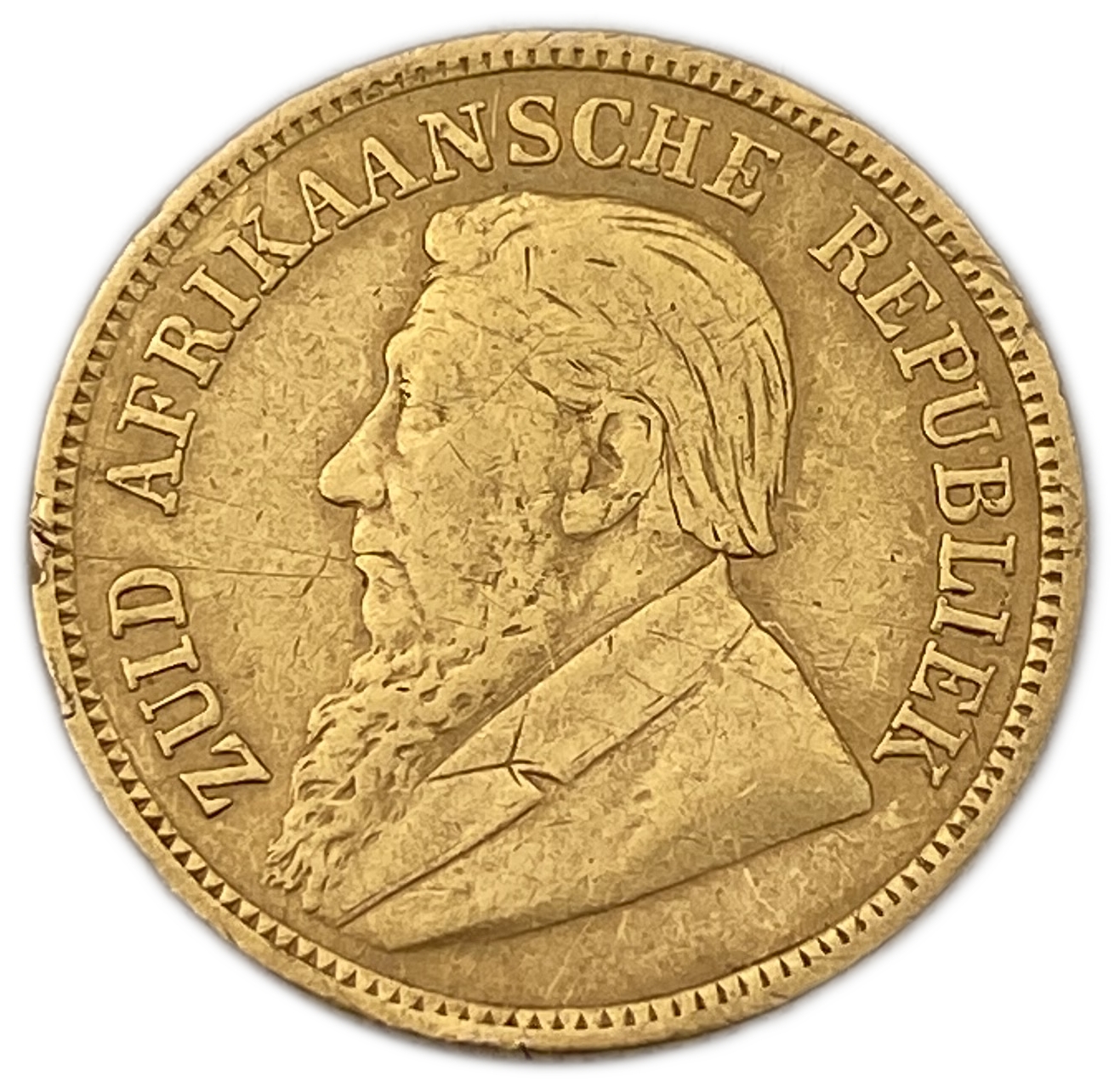 South Africa - 1/2 Pond 1895 - Paul Kruger - Gold .917, 3.99g (3.66g net gold), 19 mm - 1 1