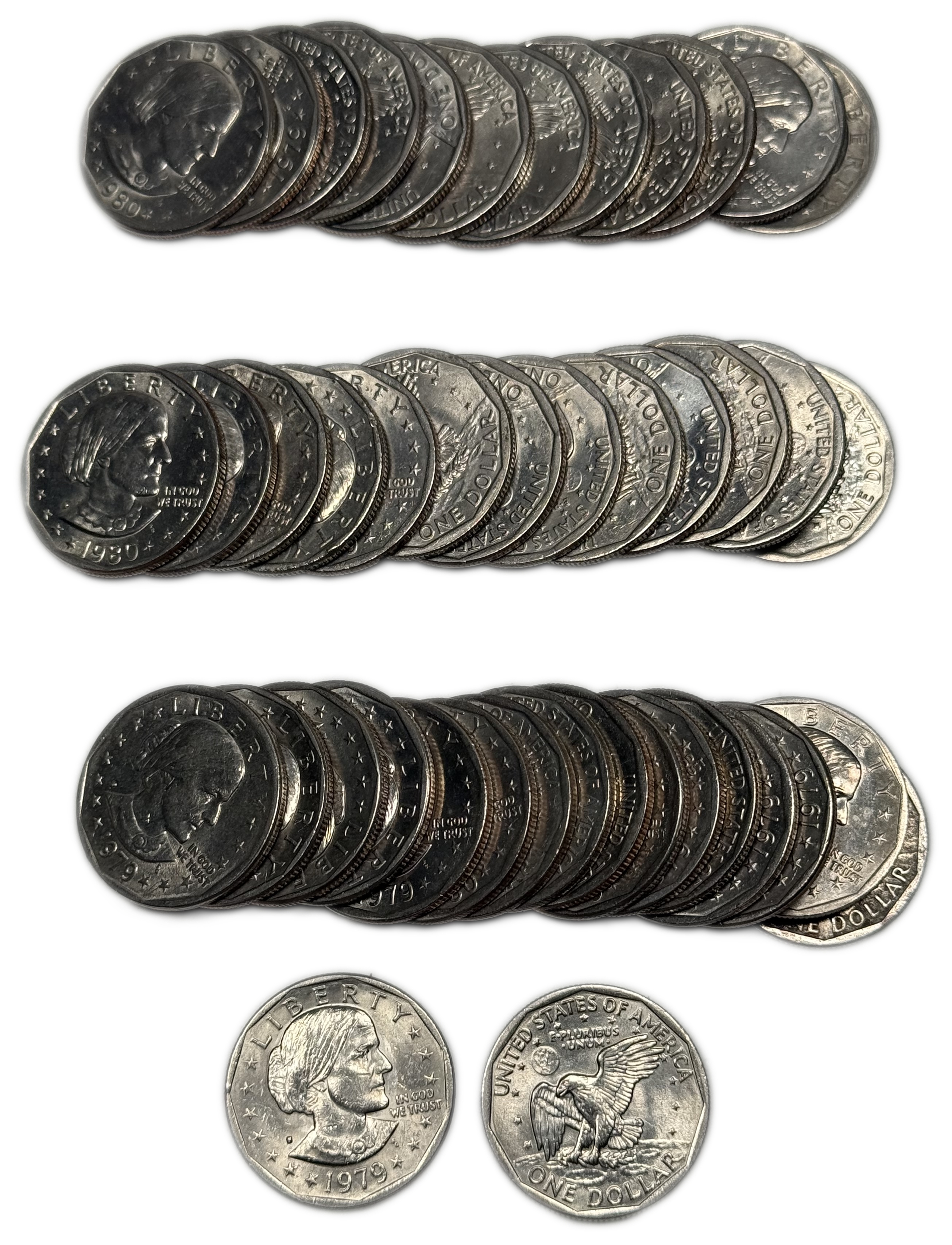 USA - Lot of 43 Susan B. Anthony 1 Dollar Coins - Copper-Nickel, approx. 348.3g, 26.5 mm - 1 0