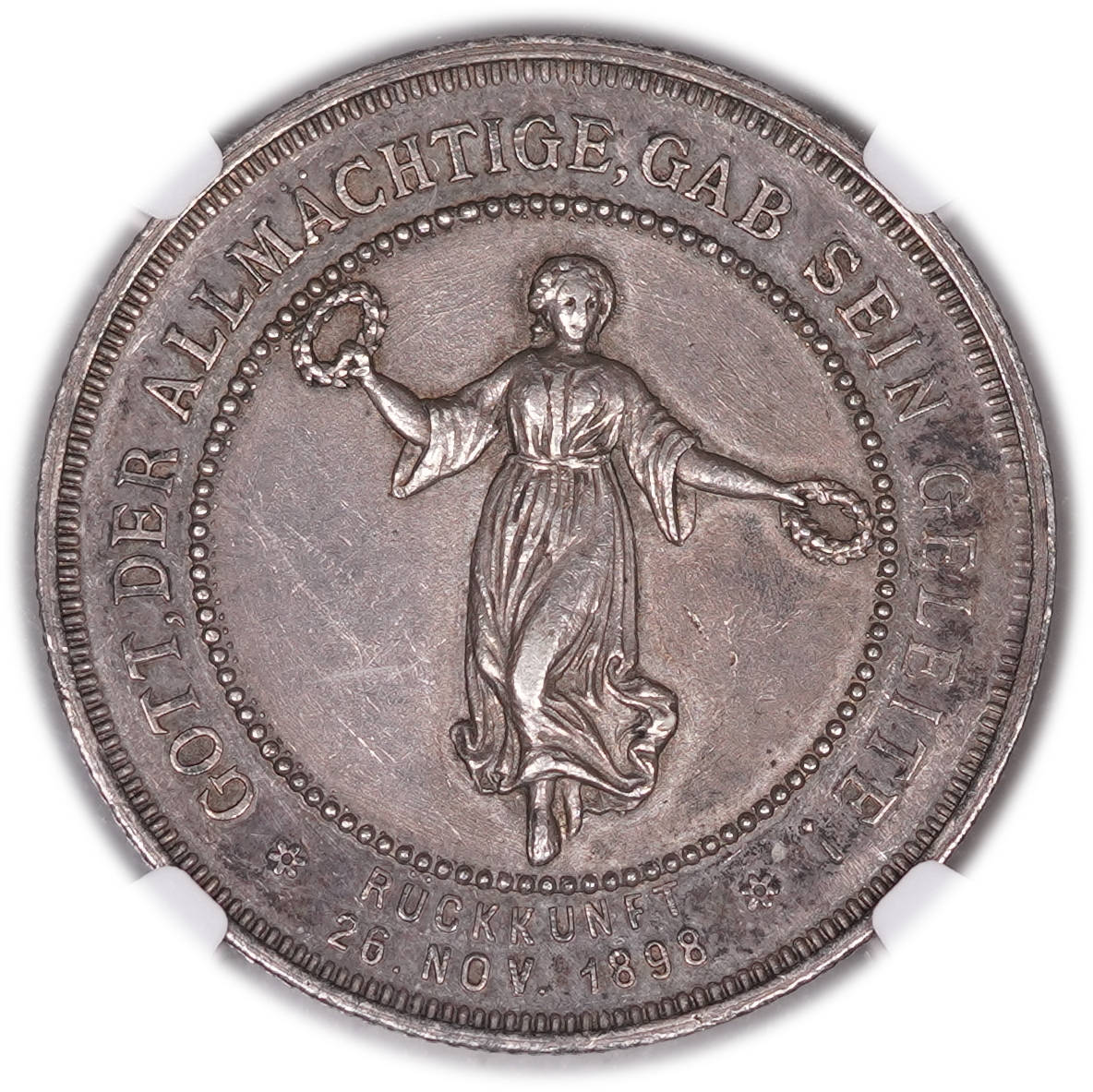 Palestine - Medal Commemorating the Return of Kaiser Wilhelm II from the Holy Land 1898 - Silver, NGC AU 55 - ... - 1 1