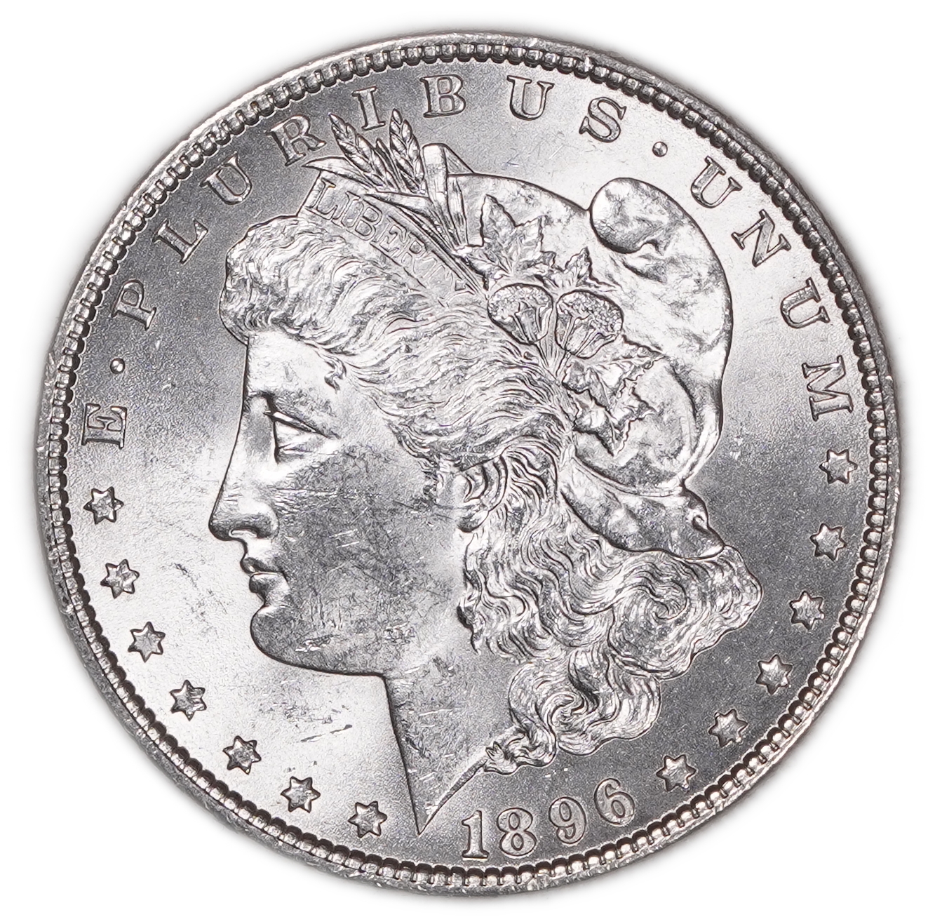 USA - 1 Morgan Dollar 1896 - UNC - 900 silver, 26.73g (net 24.05g, 0.77 oz), 38.1 mm. - 1 0