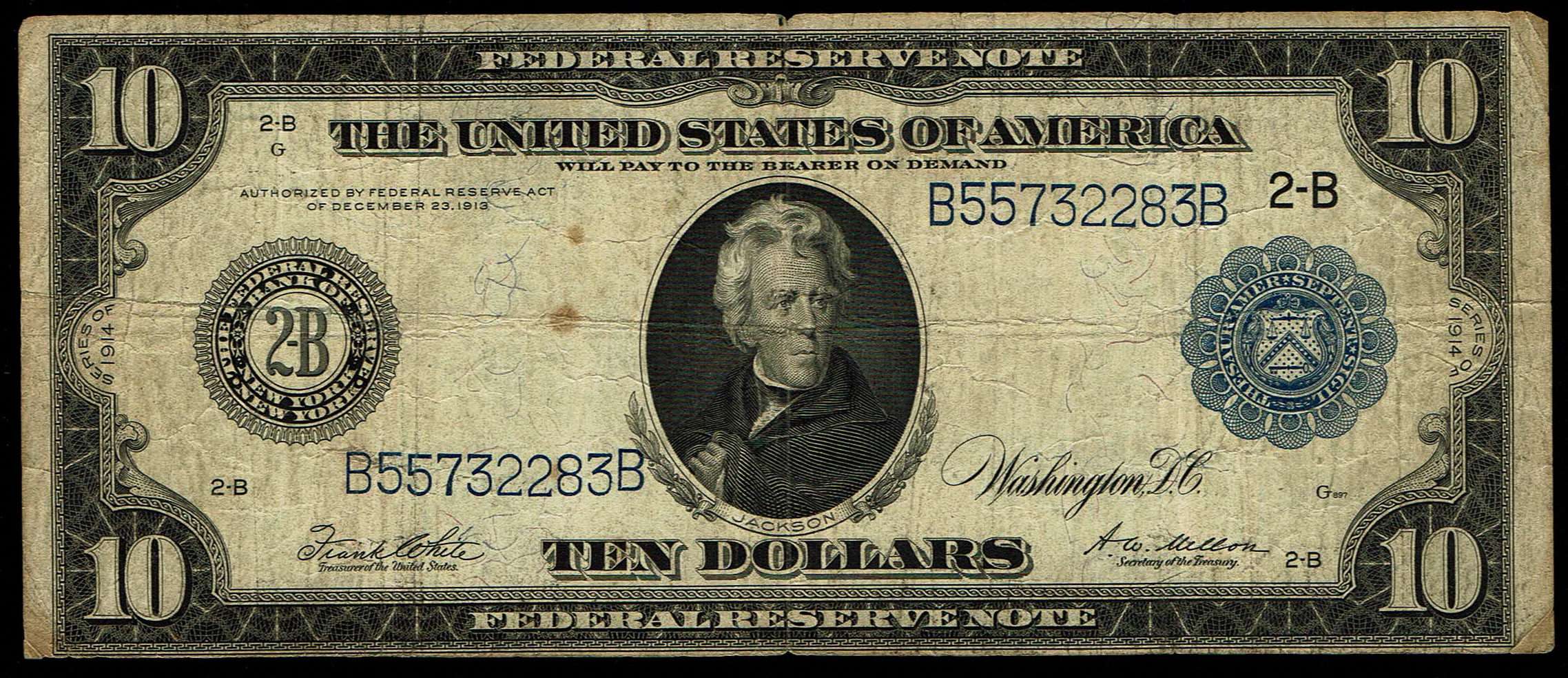 United States - 10 Dollars 1914 - Federal Reserve Note - Pick# 359b - 1 0