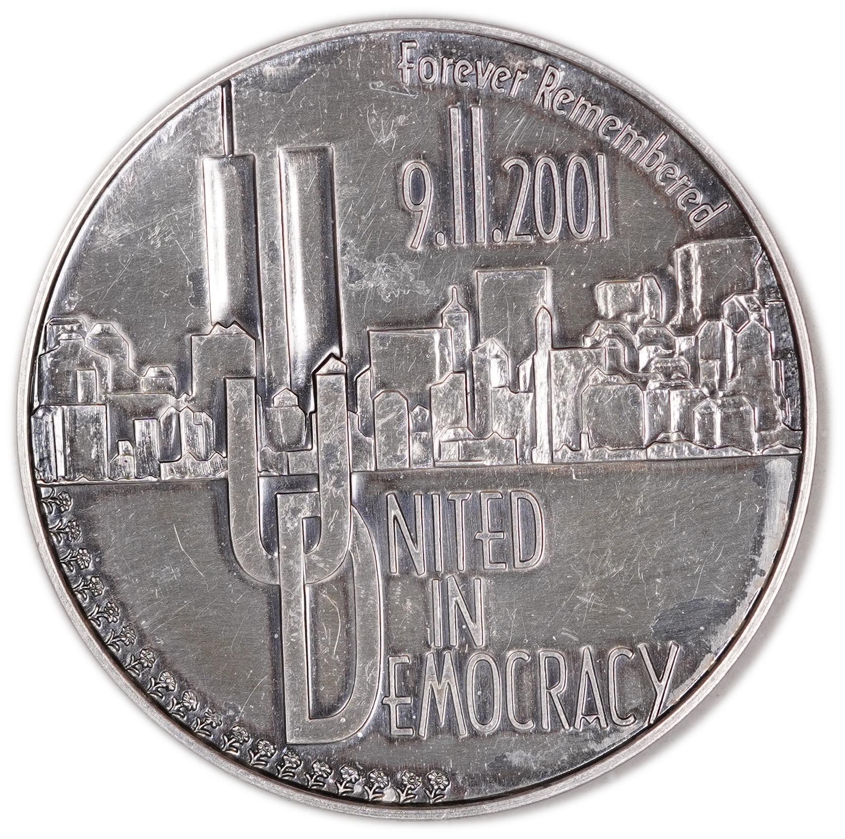 USA - Pair of "Twin Towers - September 11, 2001" Medals - Silver 925, 64.97g (60.1g pure silver, 1.93 oz), and ... - 1 2