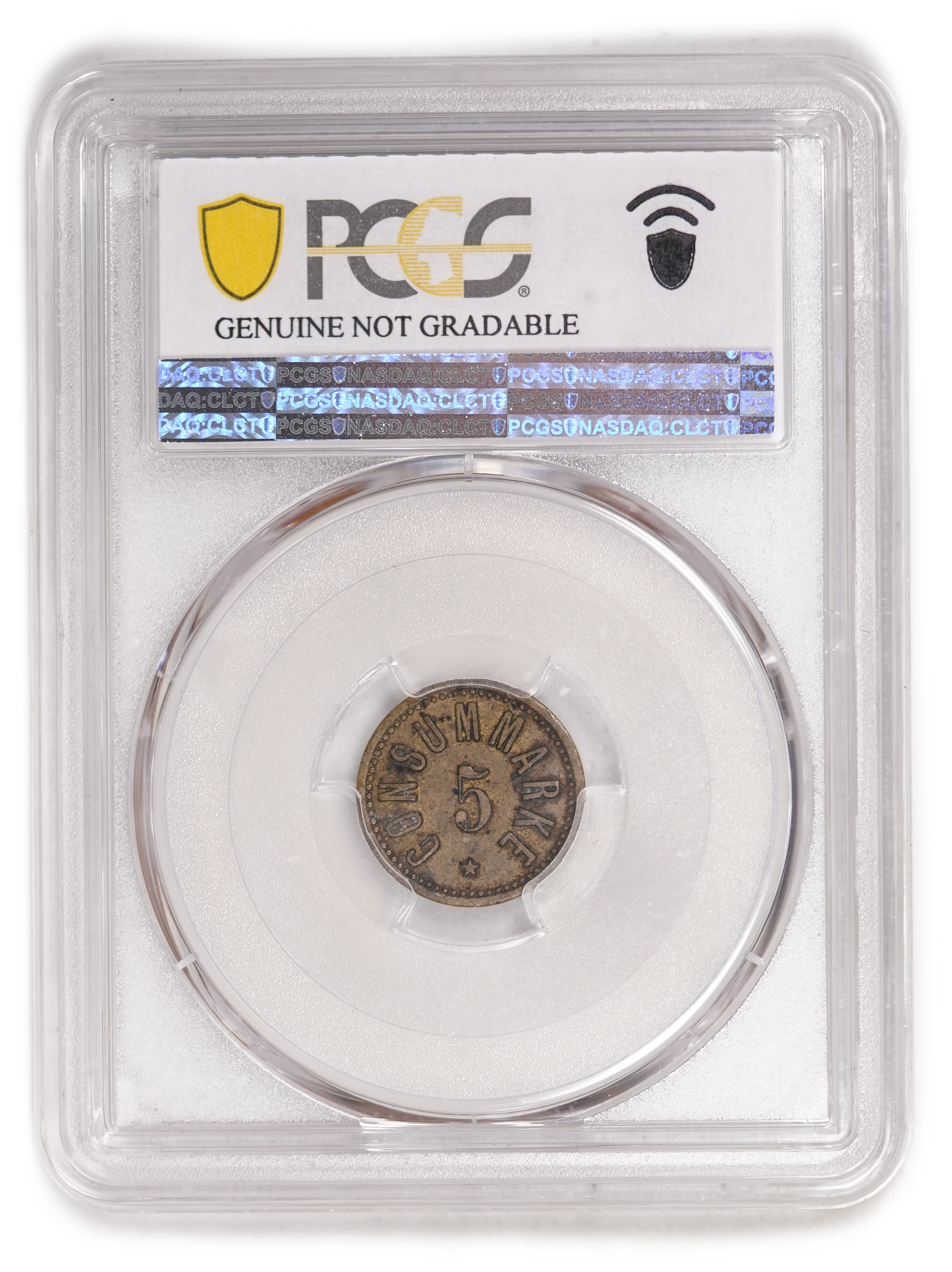 Palestine - Templar Colonies Token - 5 Para 1880-1917 - CONSUMMARKE - Second Series - PCGS AU Details - Very Rare - ... - 1 3
