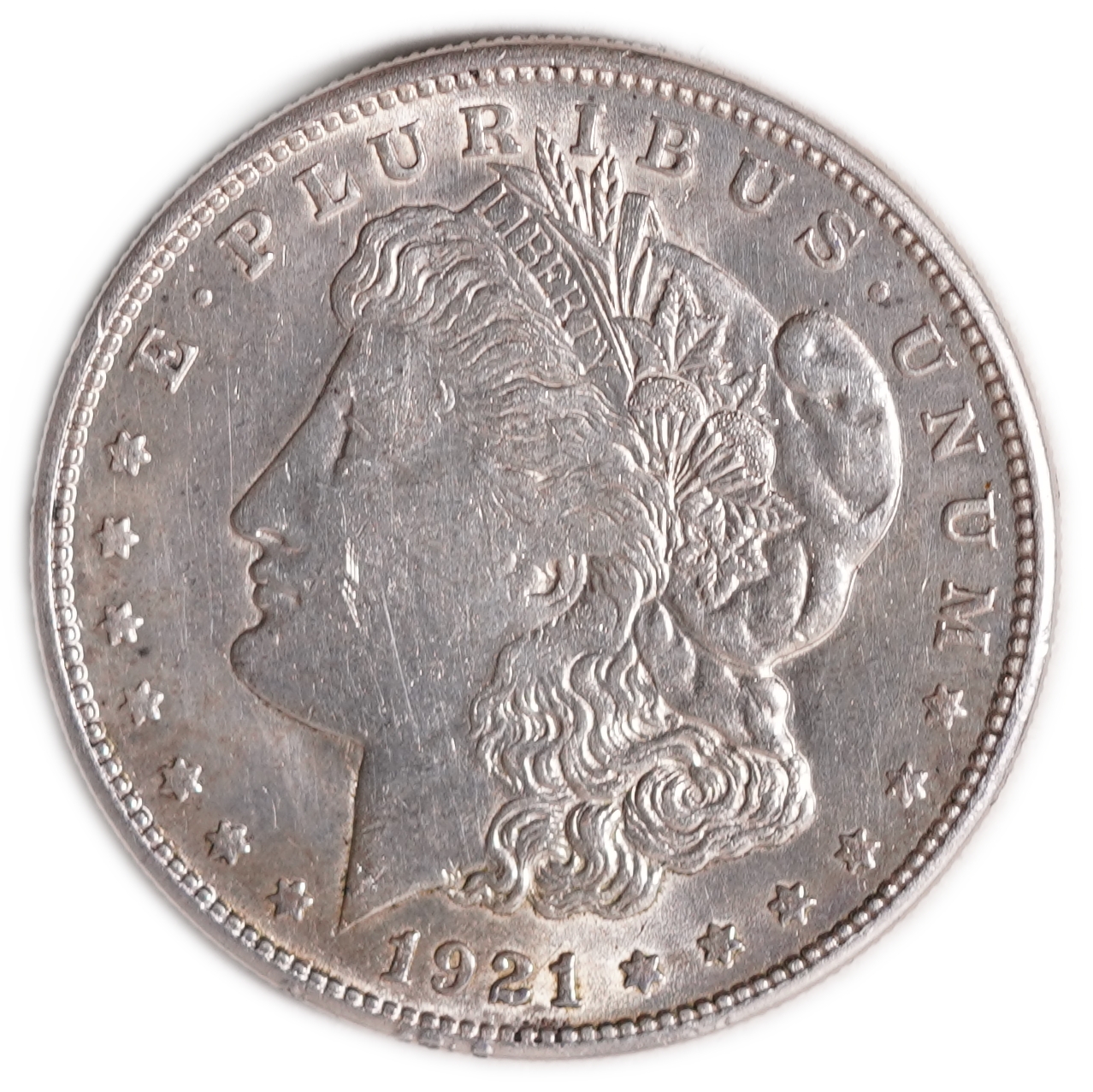 USA - 1 Morgan Dollar 1921 S - Extra Fine - About Uncirculated - 900 silver, 26.73g (net 24.05g, 0.77 oz), 38.1 mm. - 1 0
