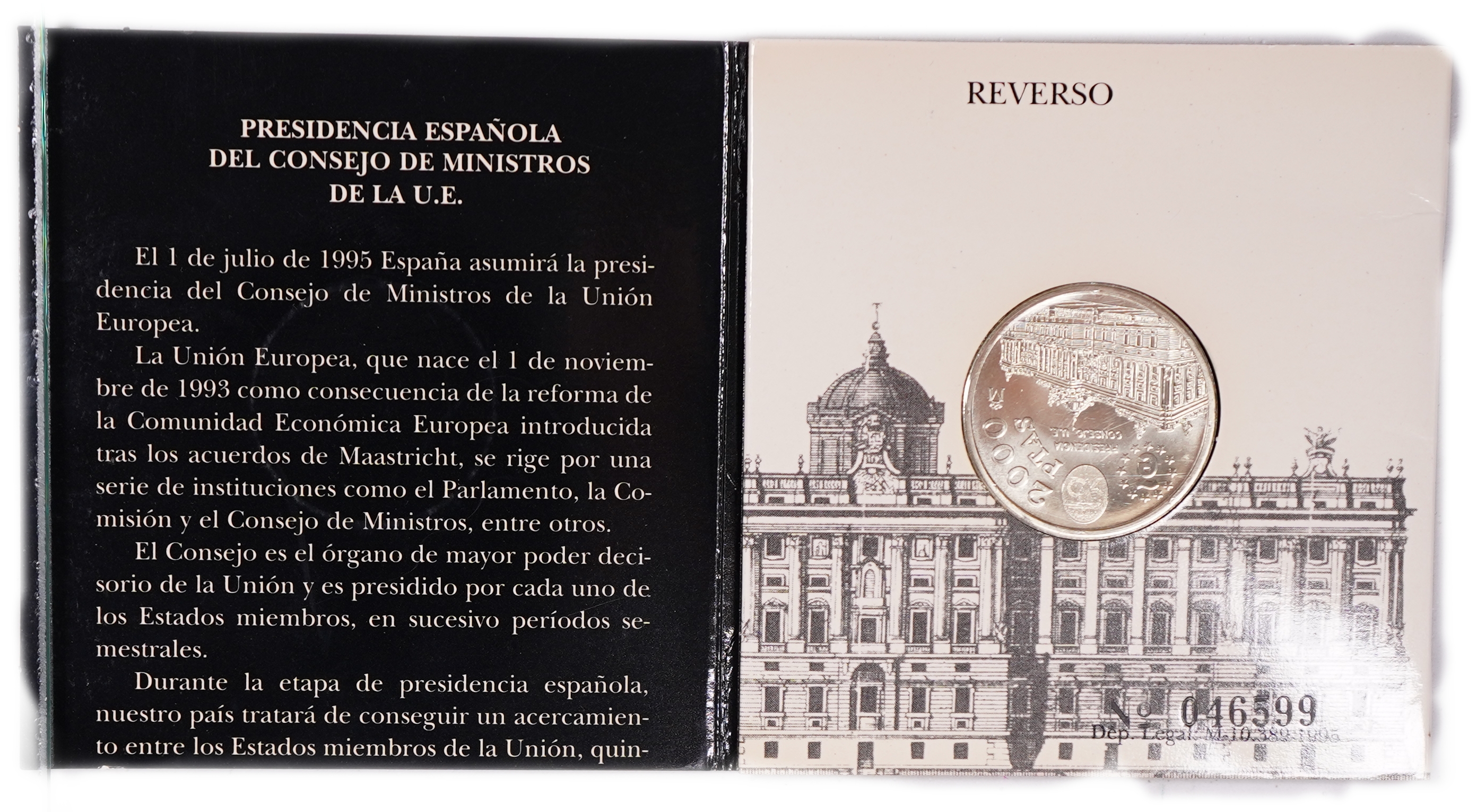 Spain - 2000 Pesetas 1995 - Spanish Presidency of the Council of Ministers of the European Union - Silver .925, 18g ... - 1 0