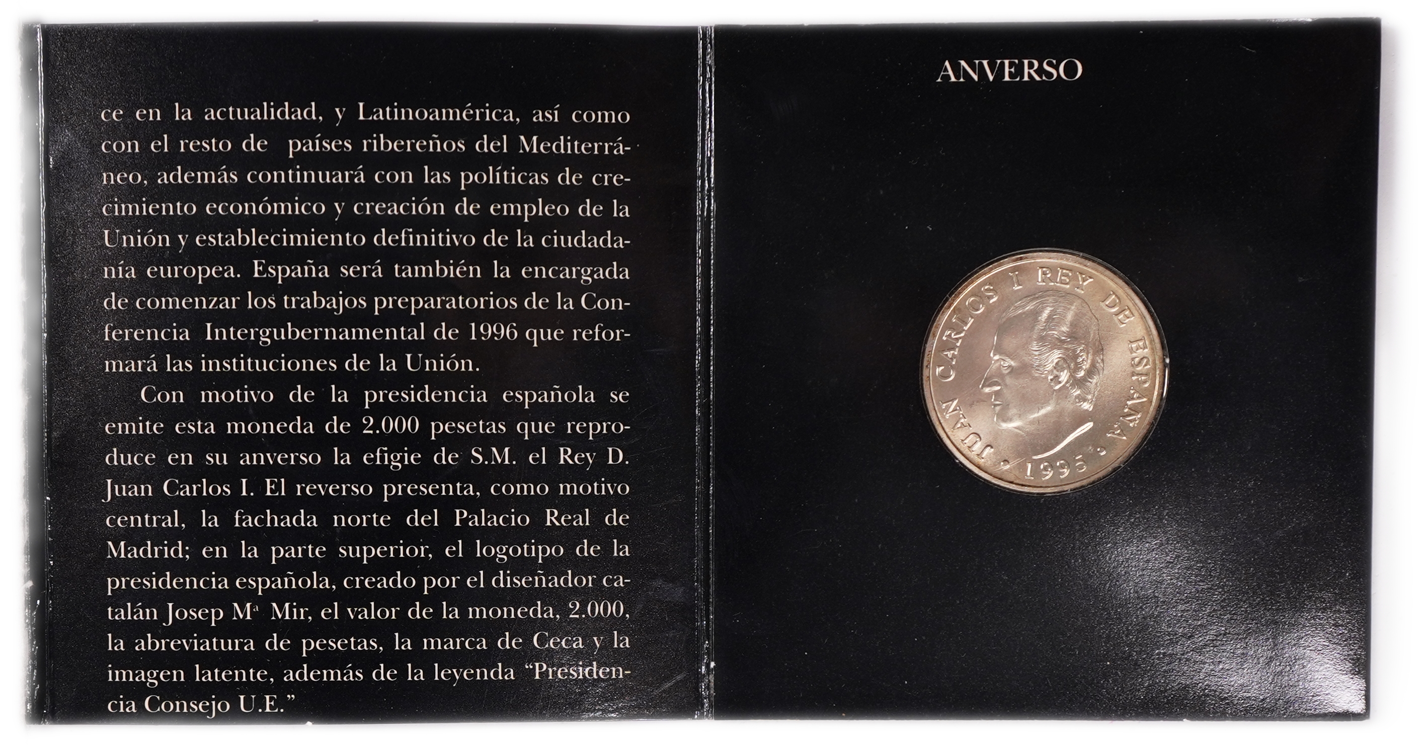 Spain - 2000 Pesetas 1995 - Spanish Presidency of the Council of Ministers of the European Union - Silver .925, 18g ... - 1 1