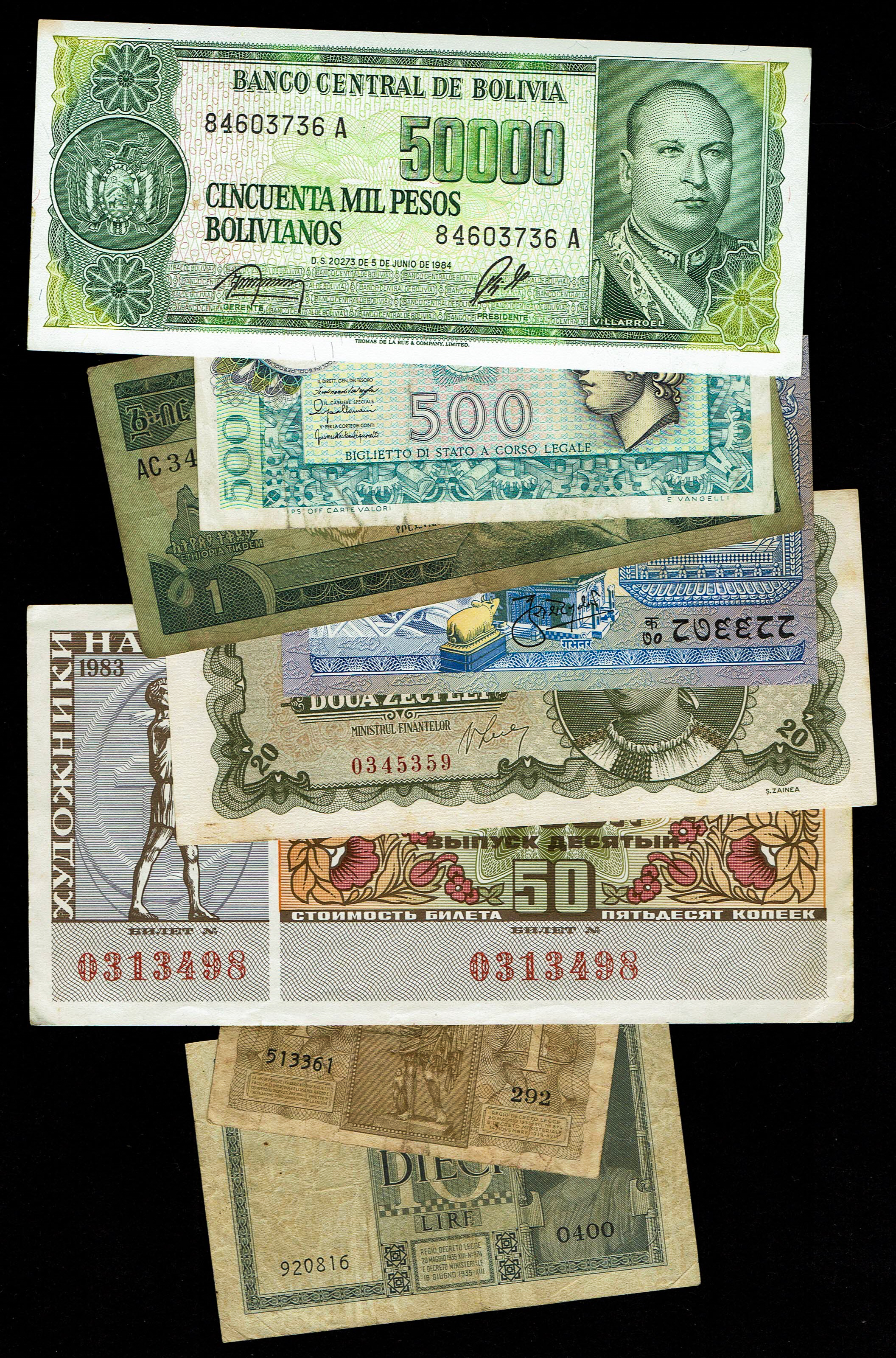 World - Very Large Group of World Banknotes - Various Countries, Years and Conditions - 1 7