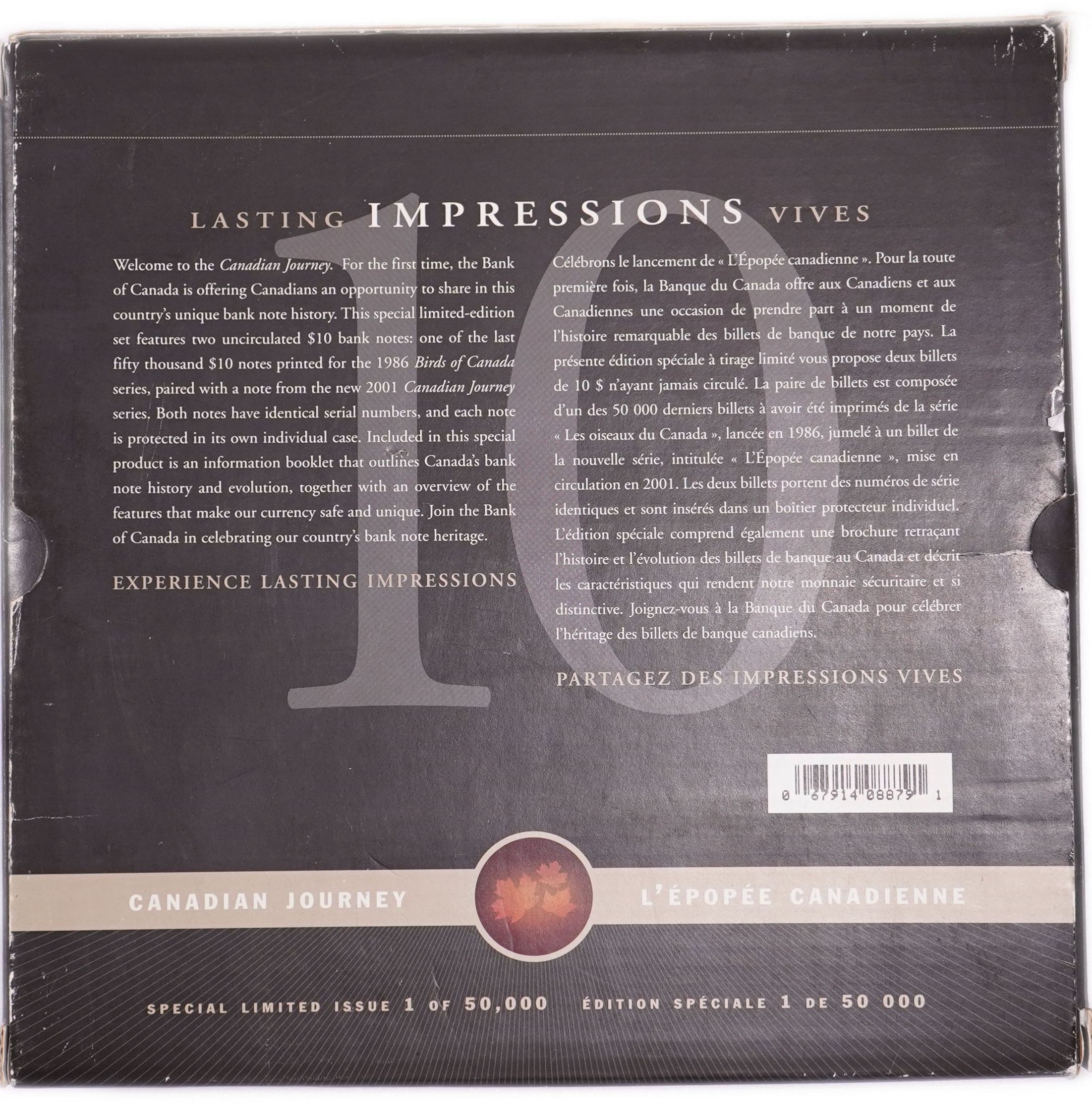 Canada - Lasting Impressions 10 Dollar 2001 Set issued by the Bank of Canada - 1 5
