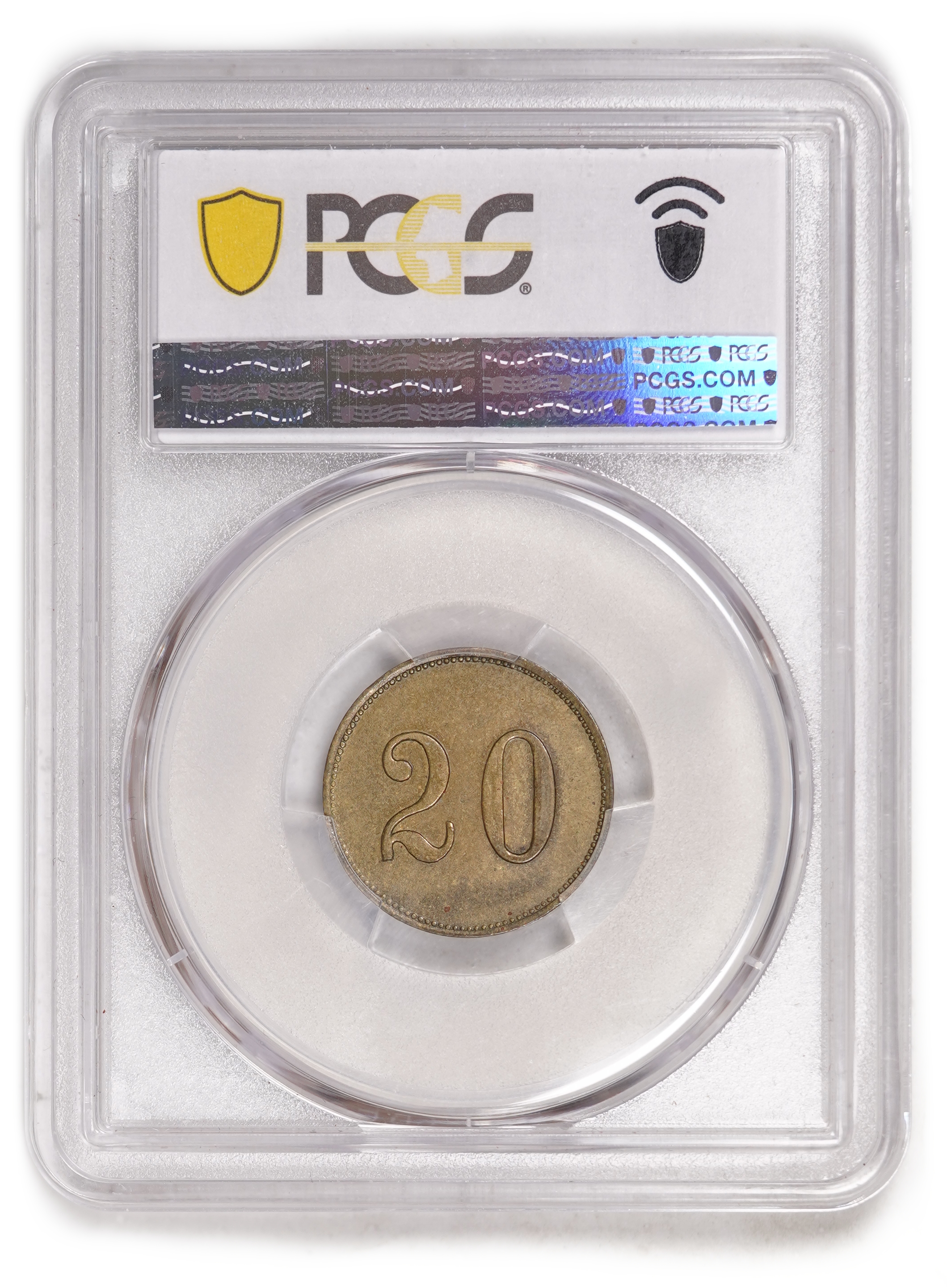 Palestine - Templar Colonies Token - 20 Para 1880-1917 - First Series - PCGS AU 58 - Haffner CC-13A - 1 3