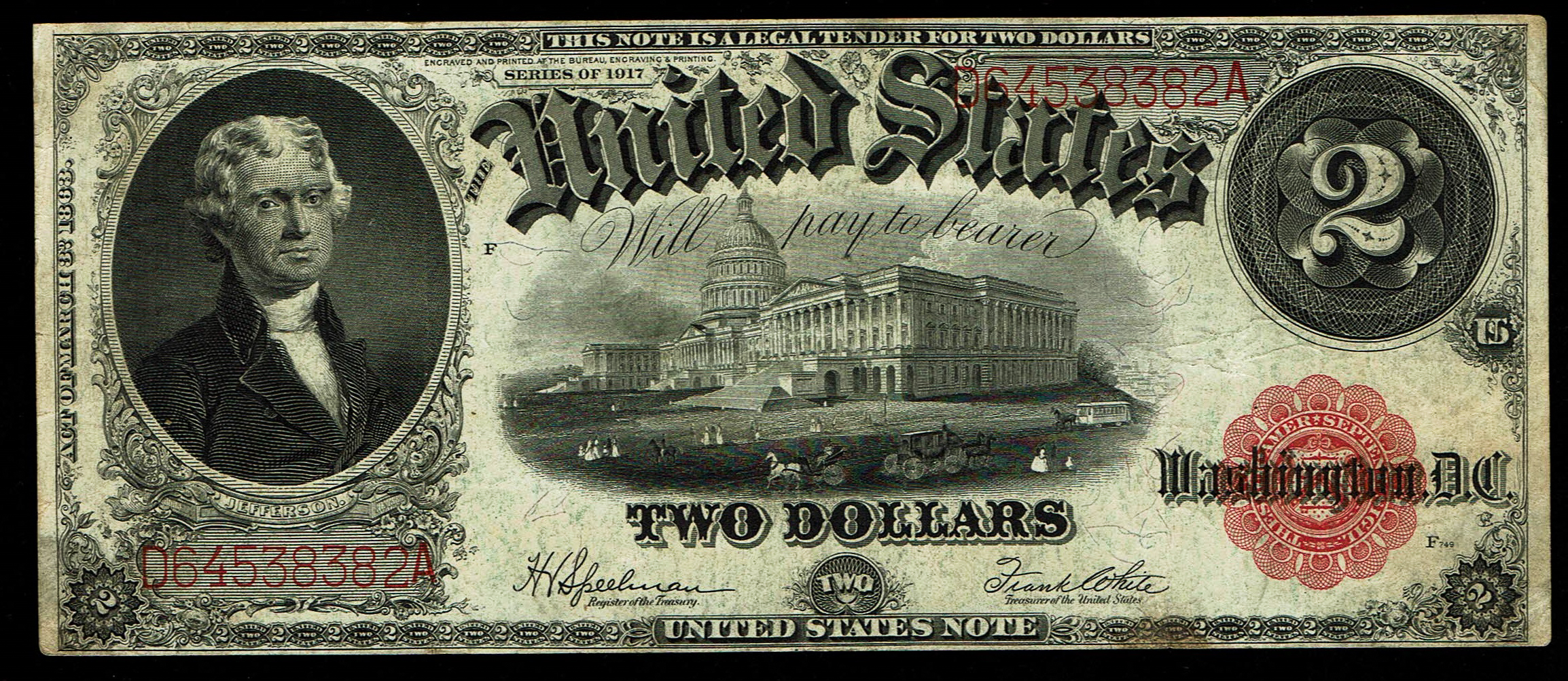 United States - 2 Dollars 1917 - United States Note - Pick# 187 - 1 0