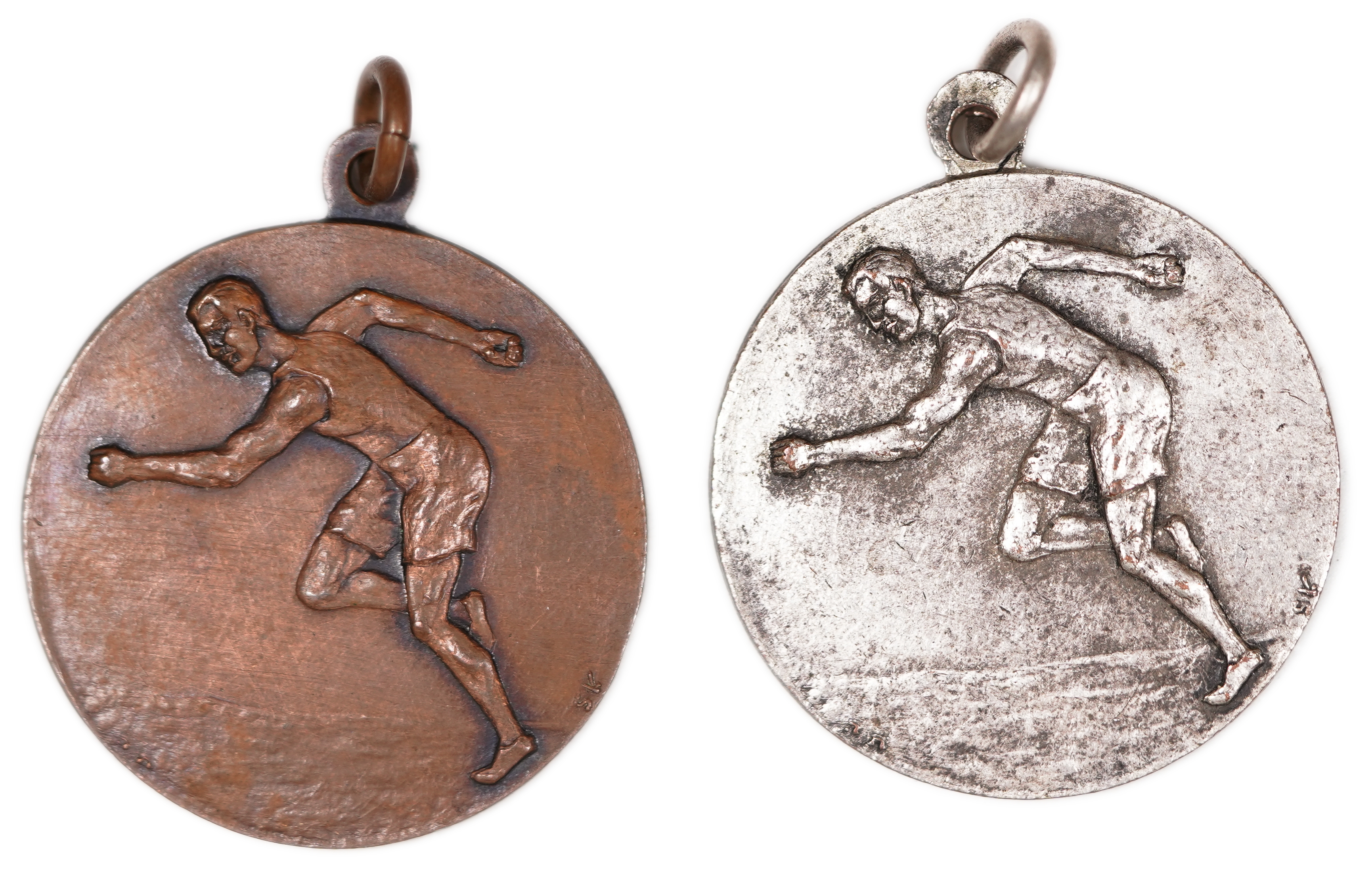 Palestine - Pair of Athletics Medals, Palestine Sports Federation, 1943 - 1 0