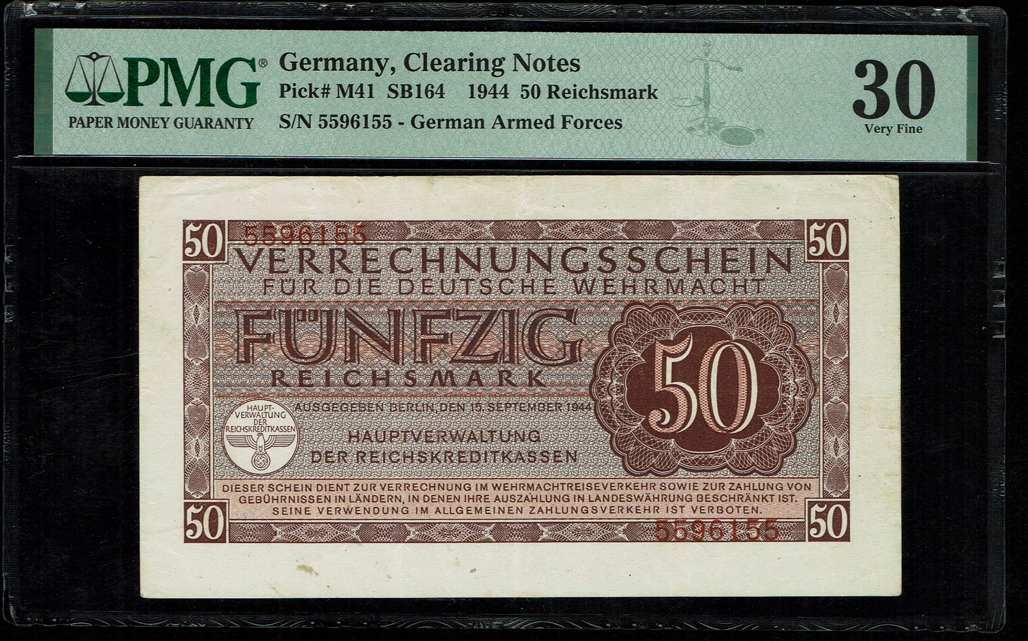 Banknotes Occupied Territories WW2 - Germany - 50 Reichsmark 1944 - PMG 30 - Clearing Note of the German Armed ... - 1 0
