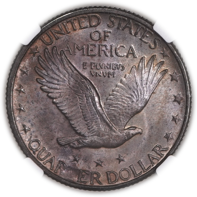 USA - 25 Cents 1928D - Standing Liberty Quarter - Silver .900, 6.25g (5.63g pure silver, 0.18 oz), 24.3 mm - NGC MS 64 - 1 1