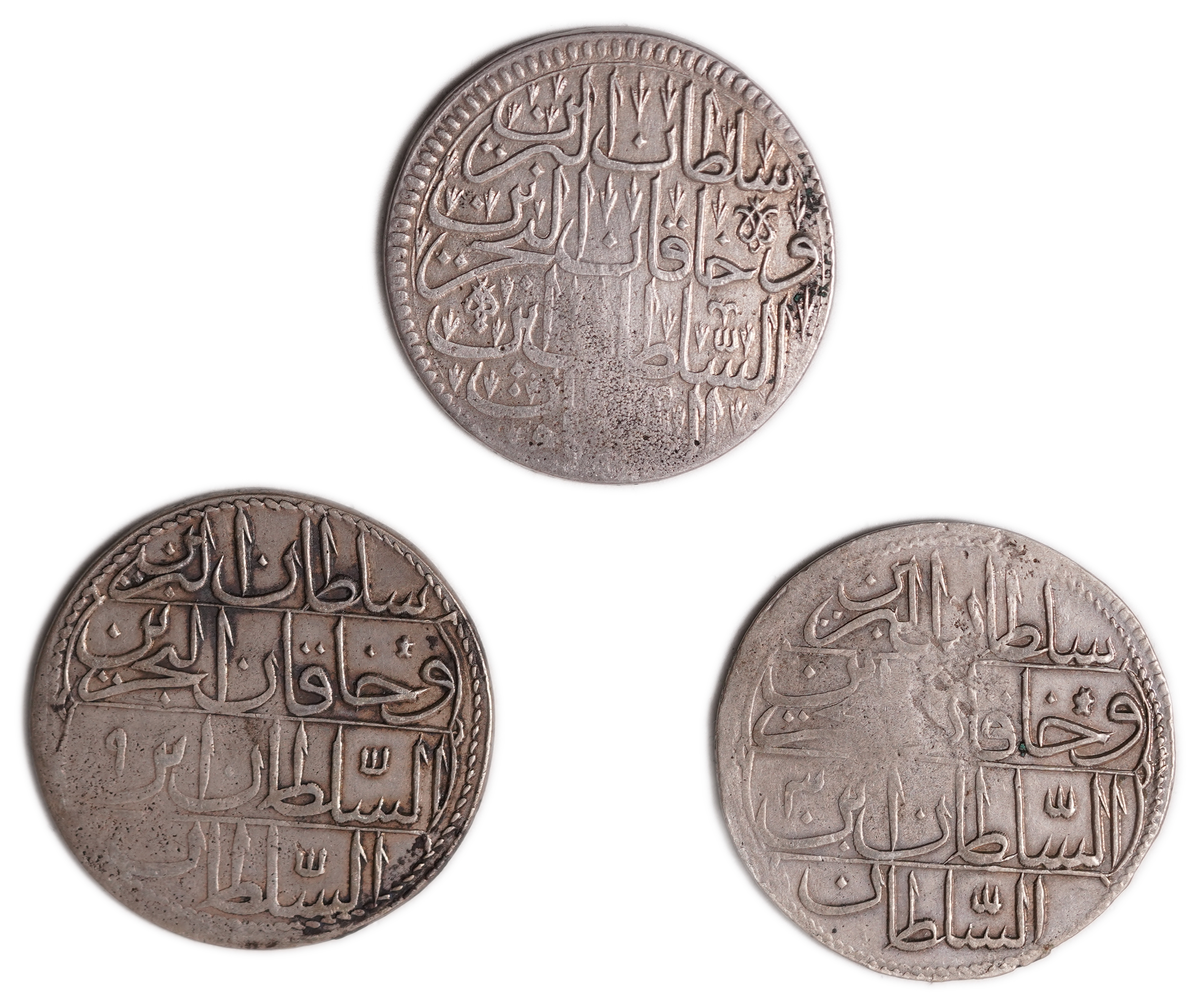 Ottoman Empire / Turkey - Lot of 3 Zolota Coins - Silver, 55.6g (25.9g net) - 1 0