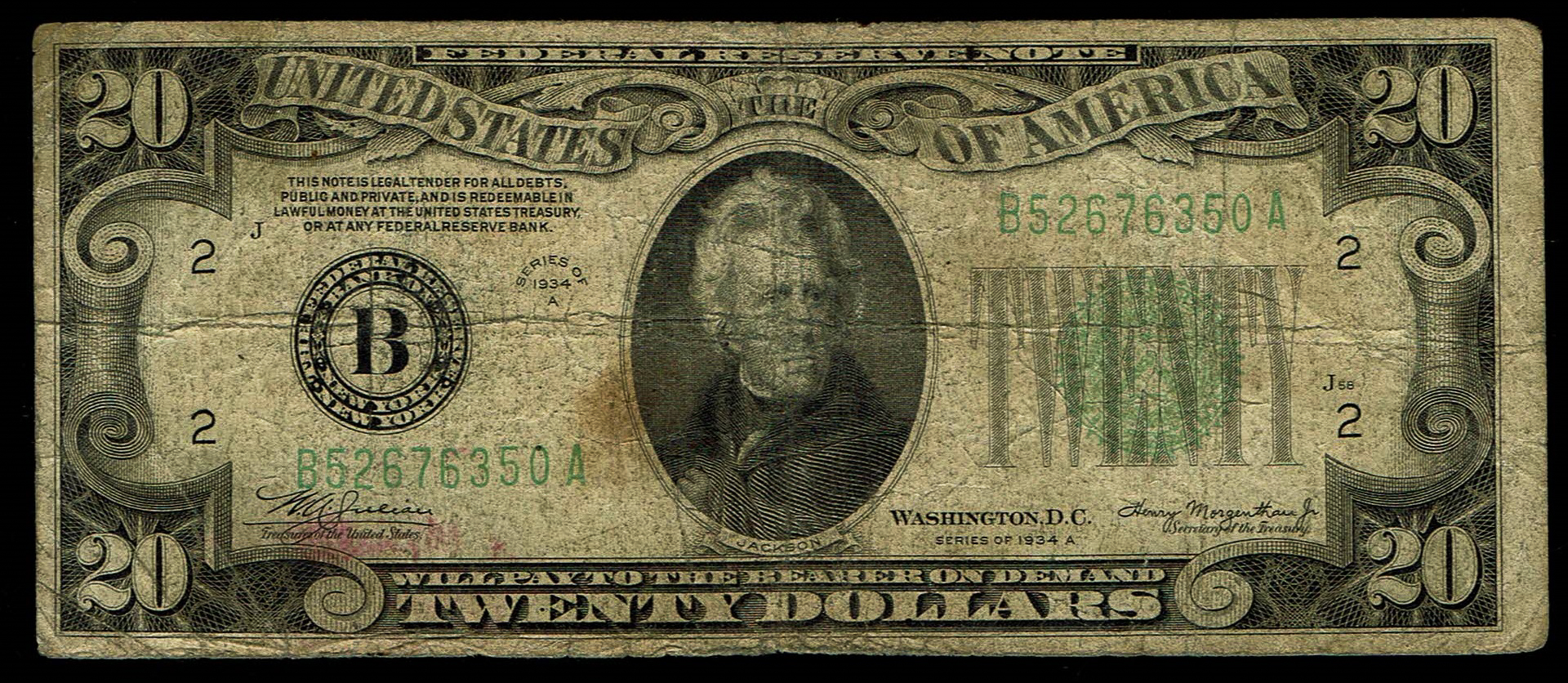 United States - 20 Dollars 1934A - Federal Reserve Note - Pick# 429b - 1 0