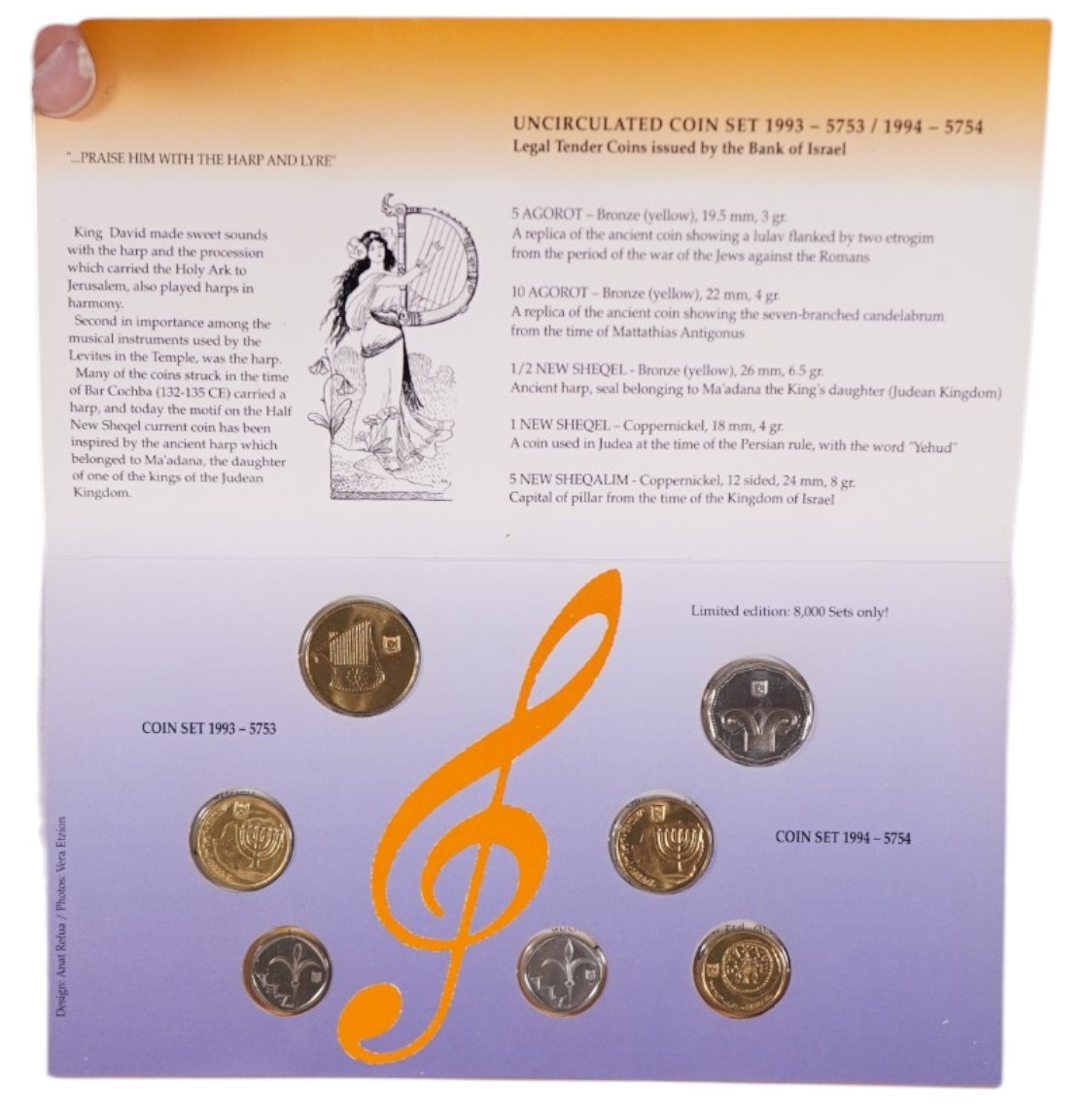 Israel - Pair of Israeli Sheqel Era Coin Sets - 1 5
