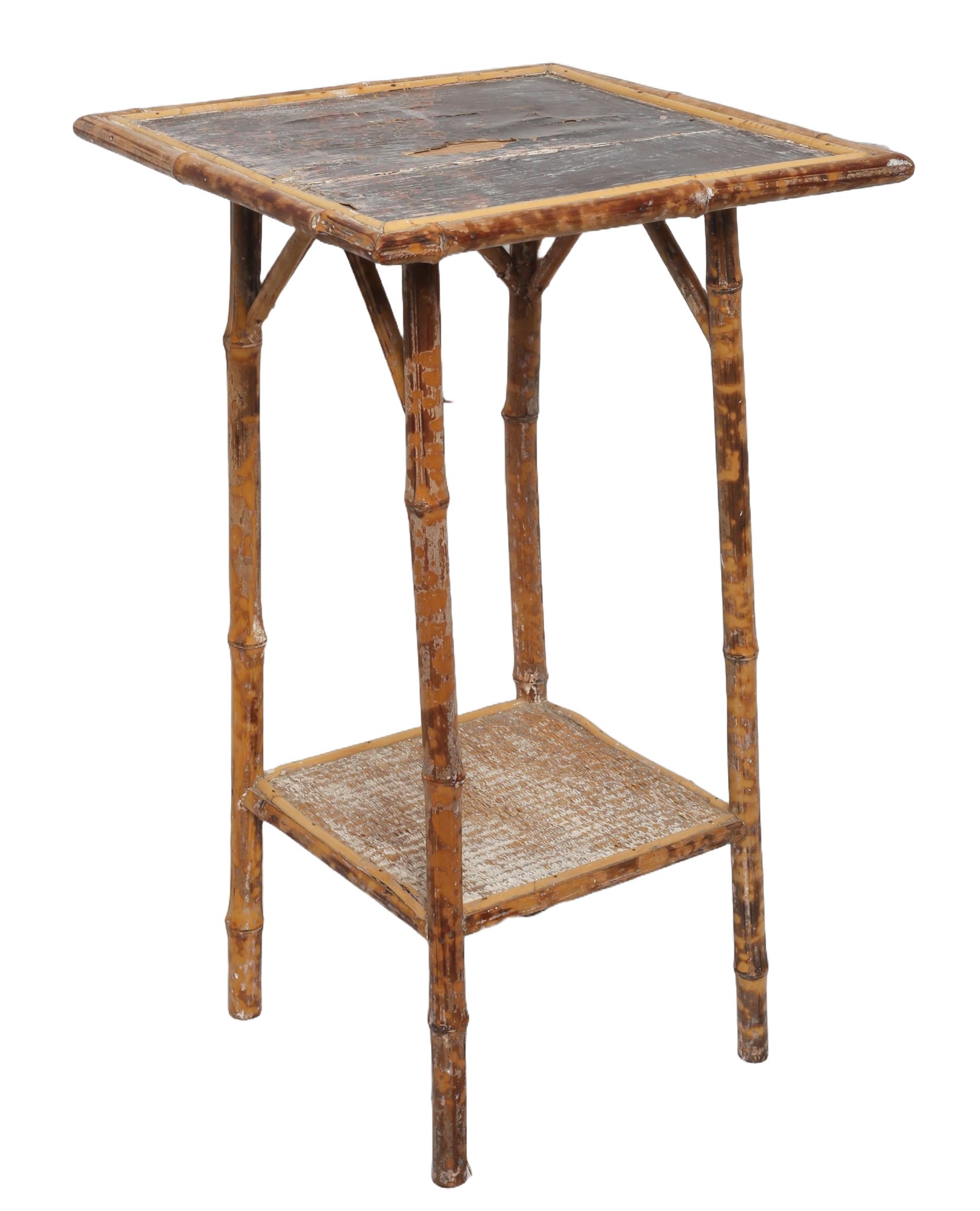 Vintage Bamboo Side Table. Approx 71cm high by 42cm wide and 42cm deep.