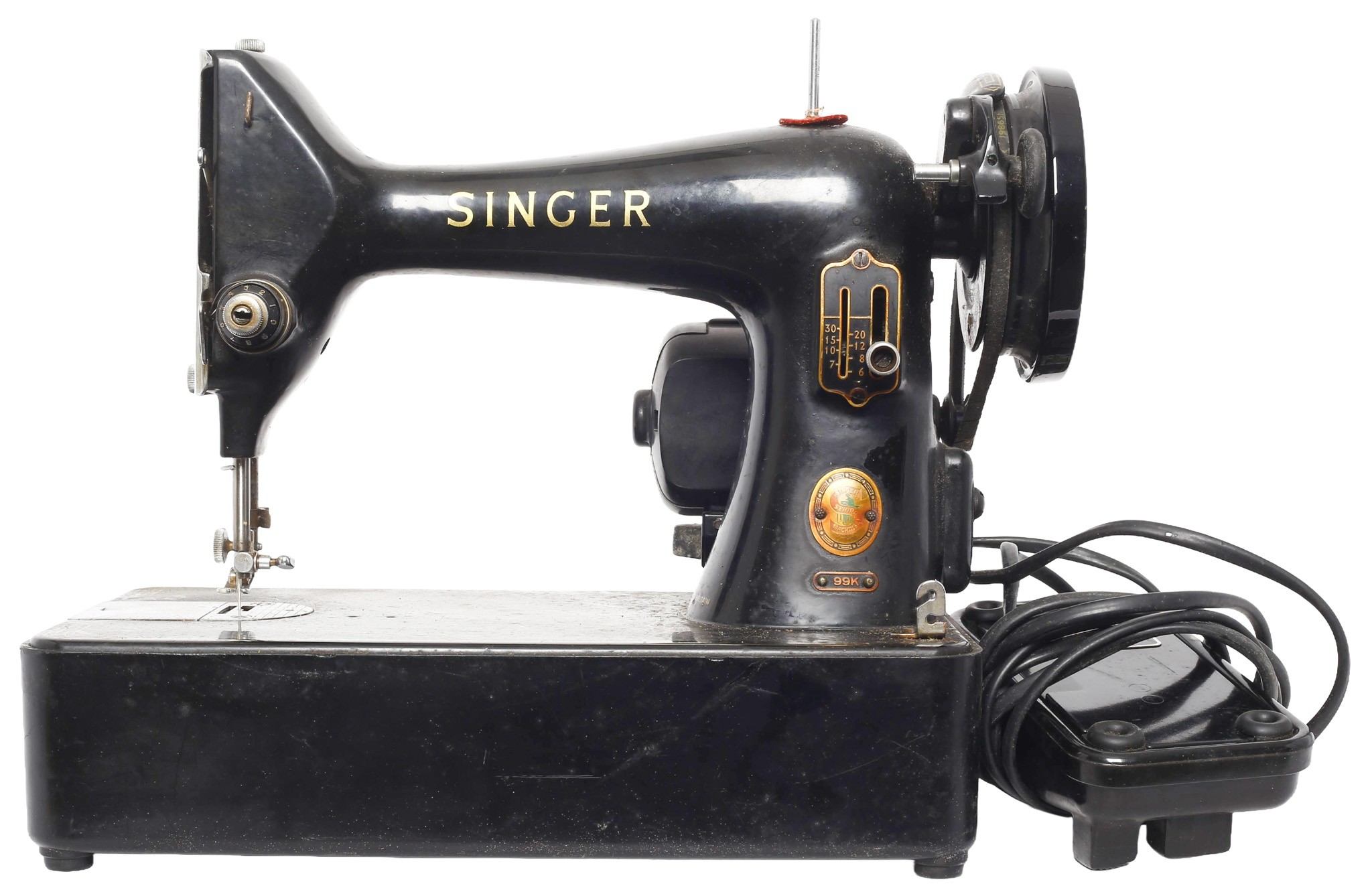 Dansette Portable Record Player with a Singer Model 99K Sewing Machine. - 1 2