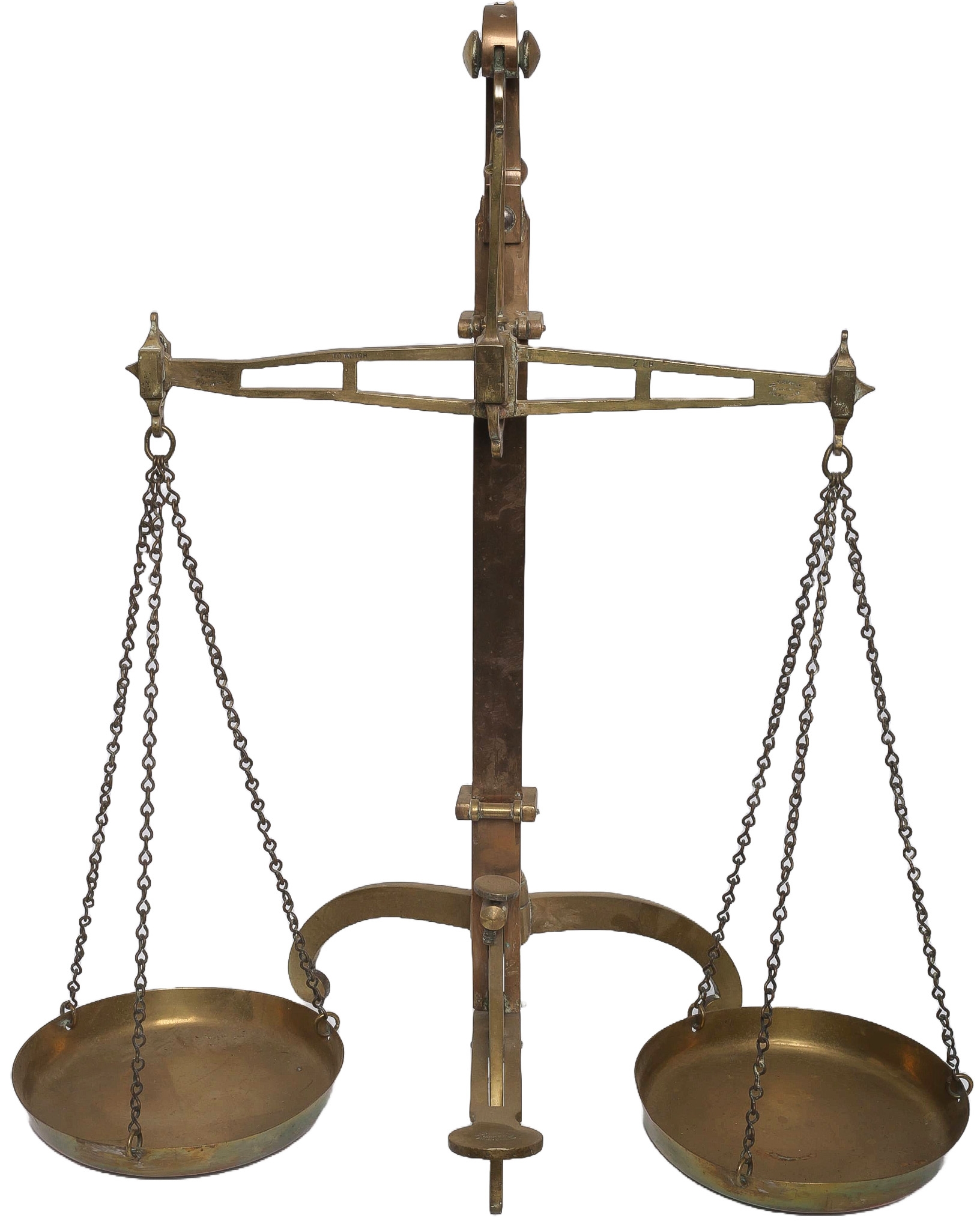 Set of Avery Brass Scales. Approx 58cm high.
