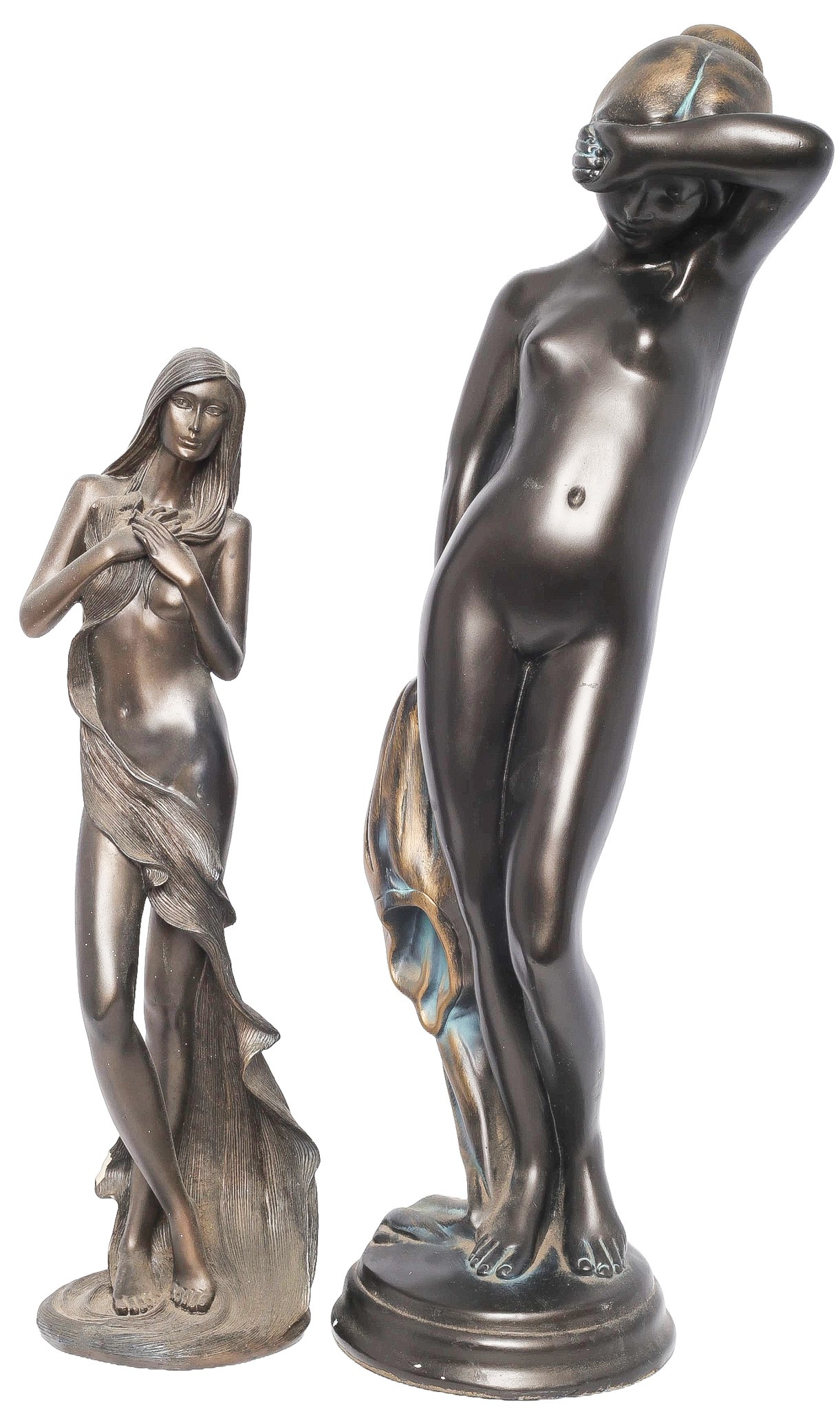 One Large Plaster Figurine and A Resin Figurine. Tallest One approx 64cm Tall. Collection only.