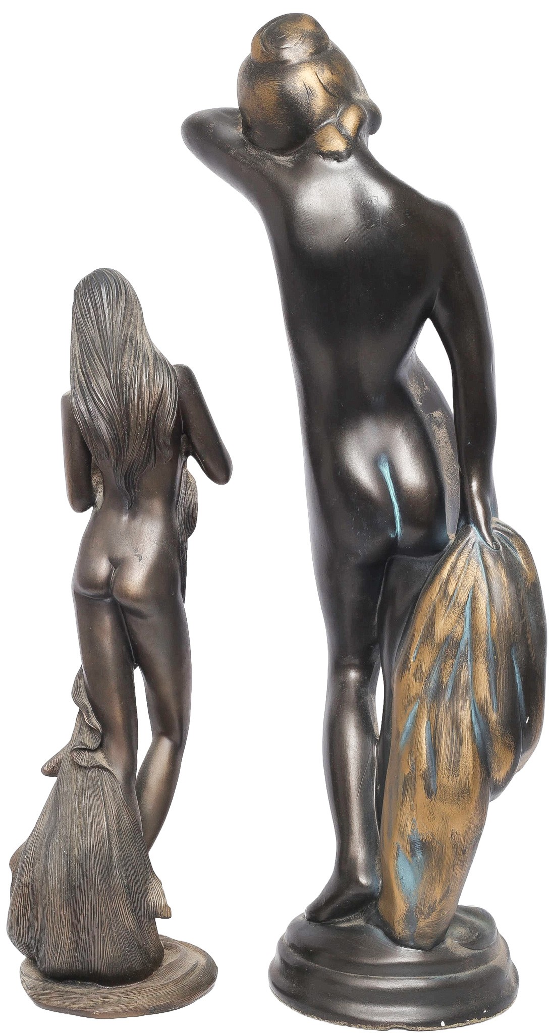 One Large Plaster Figurine and A Resin Figurine. Tallest One approx 64cm Tall. Collection only. - 1 1