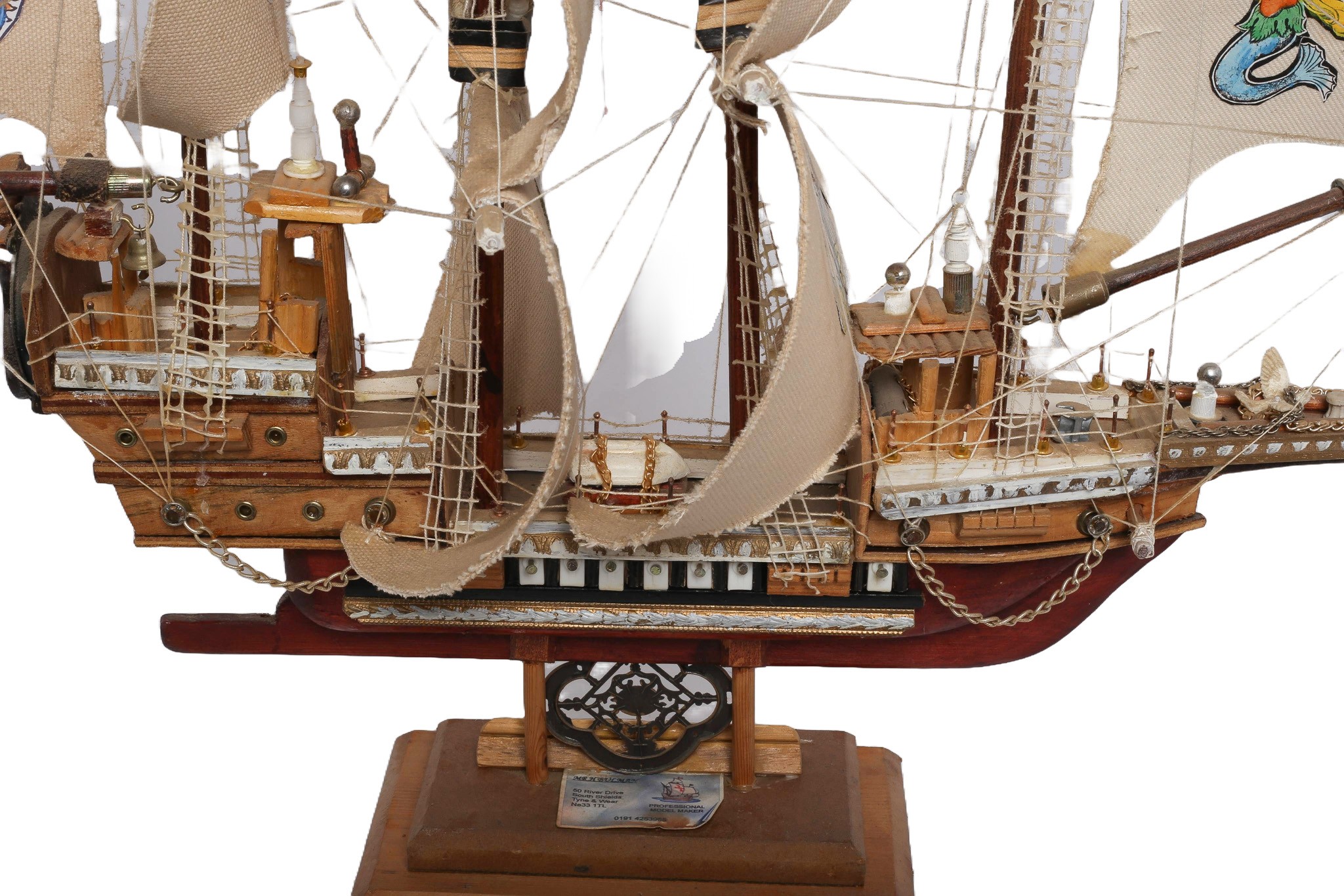 Model Ship. Collection only. Approx 75cm tall by 63cm wide. - 1 3