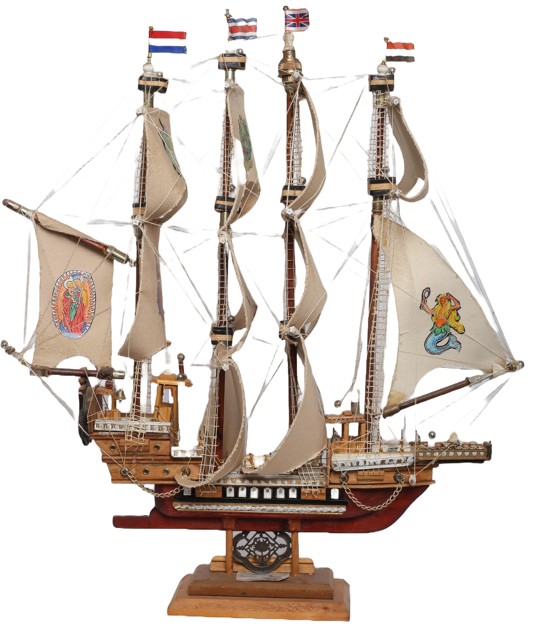 Model Ship. Collection only. Approx 75cm tall by 63cm wide. - 1 1
