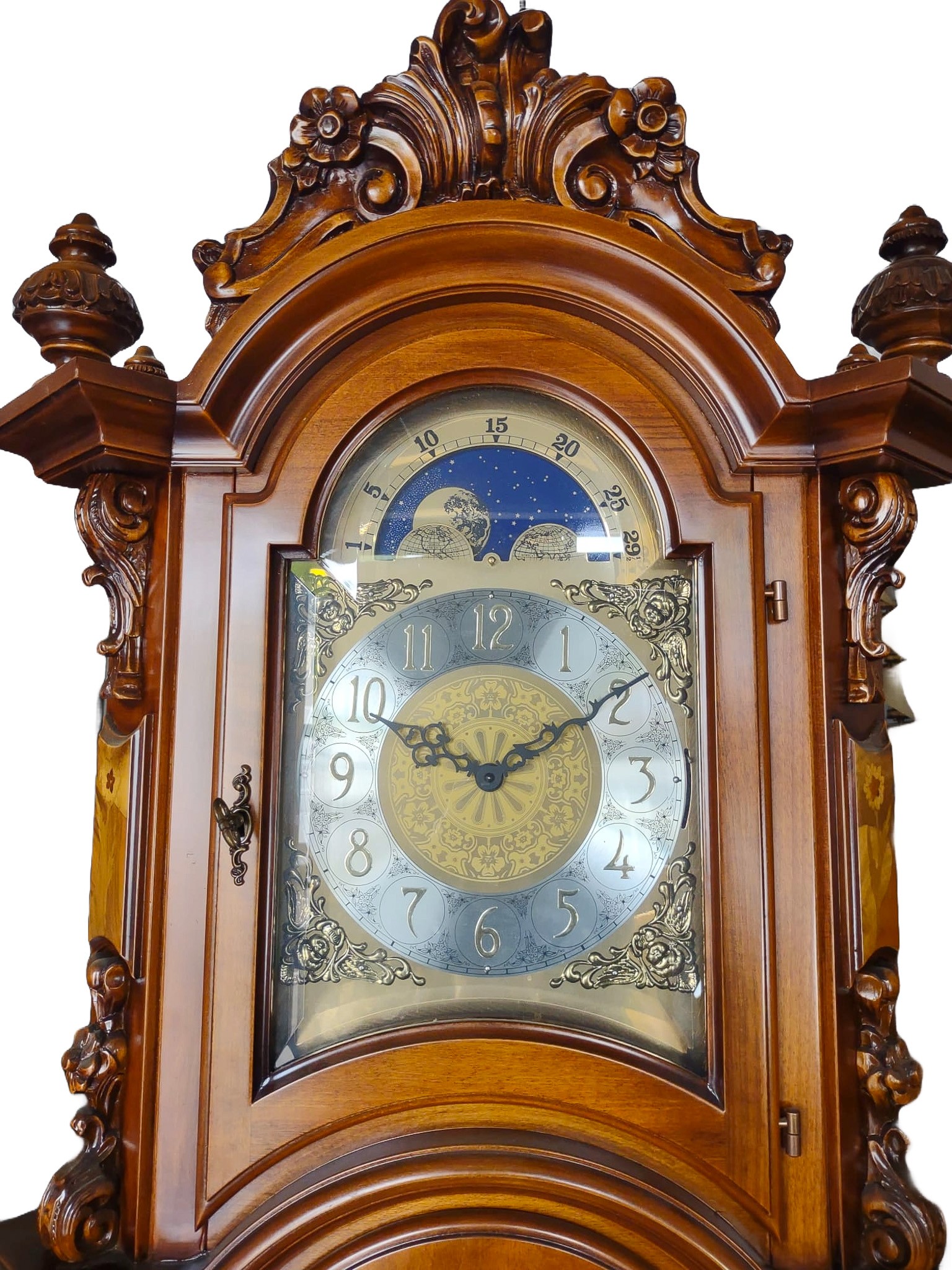 Ornate Italian Long Case Clock. Approx 211cm high by 66cm at widest point and 32cm at deepest point. Complete with ... - 1 1