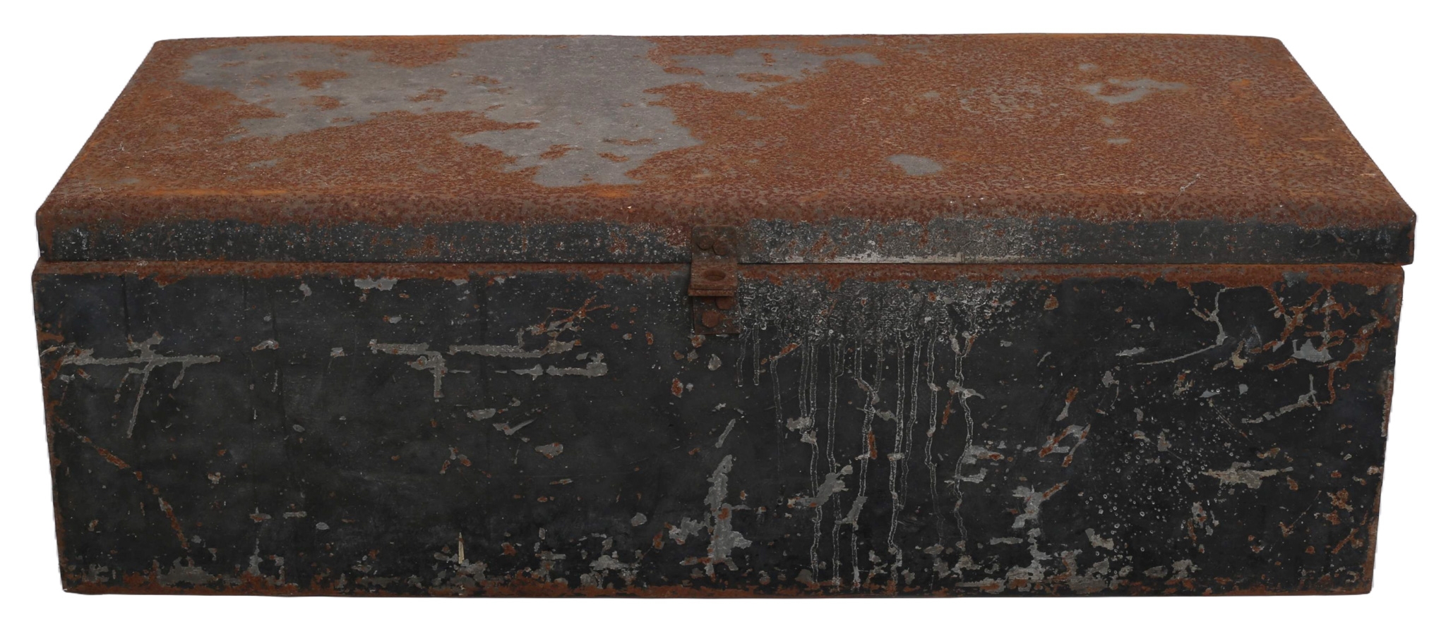 Metal Safebox. Approx 76cm wide by 24cm high and 34cm deep. Collection only.