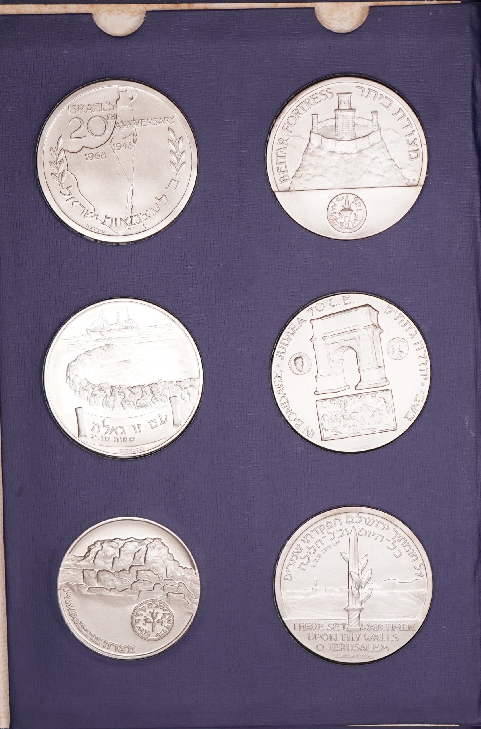 Israel - Series of 6 Israeli Heroism Medals - Private Issue by the Israel Company for Numismatics, Antiquities and ... - 1 1