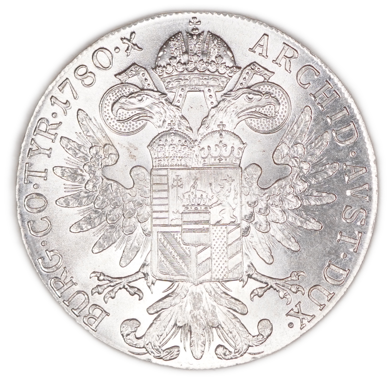 Austria - Maria Theresa Taler 1780 - Restrike - .8333 Silver, 28.07 g (23.39 g of Pure Silver, 0.752 Ounces) - 1 1