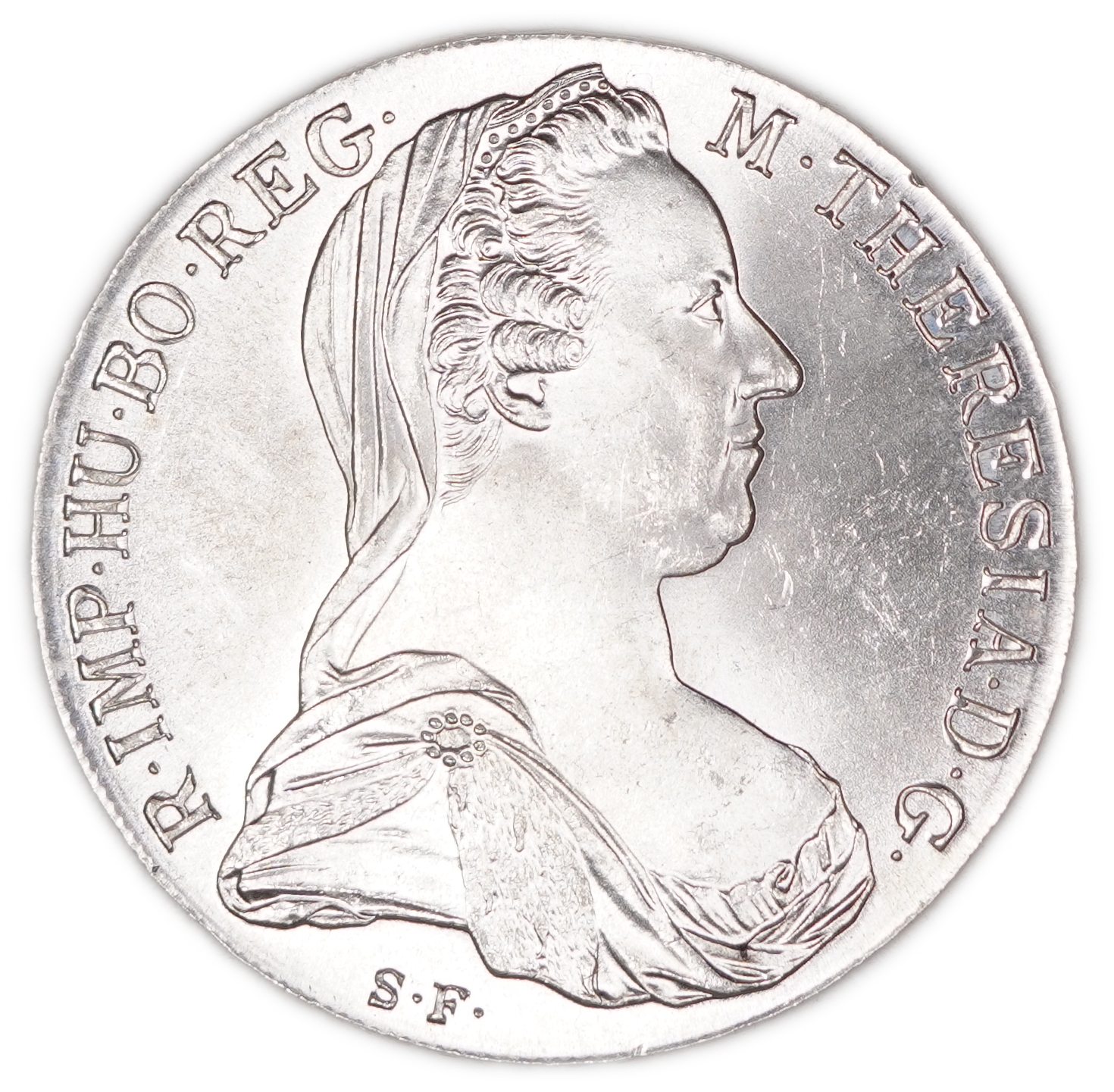 Austria - Maria Theresa Taler 1780 - Restrike - .8333 Silver, 28.07 g (23.39 g of Pure Silver, 0.752 Ounces) - 1 0